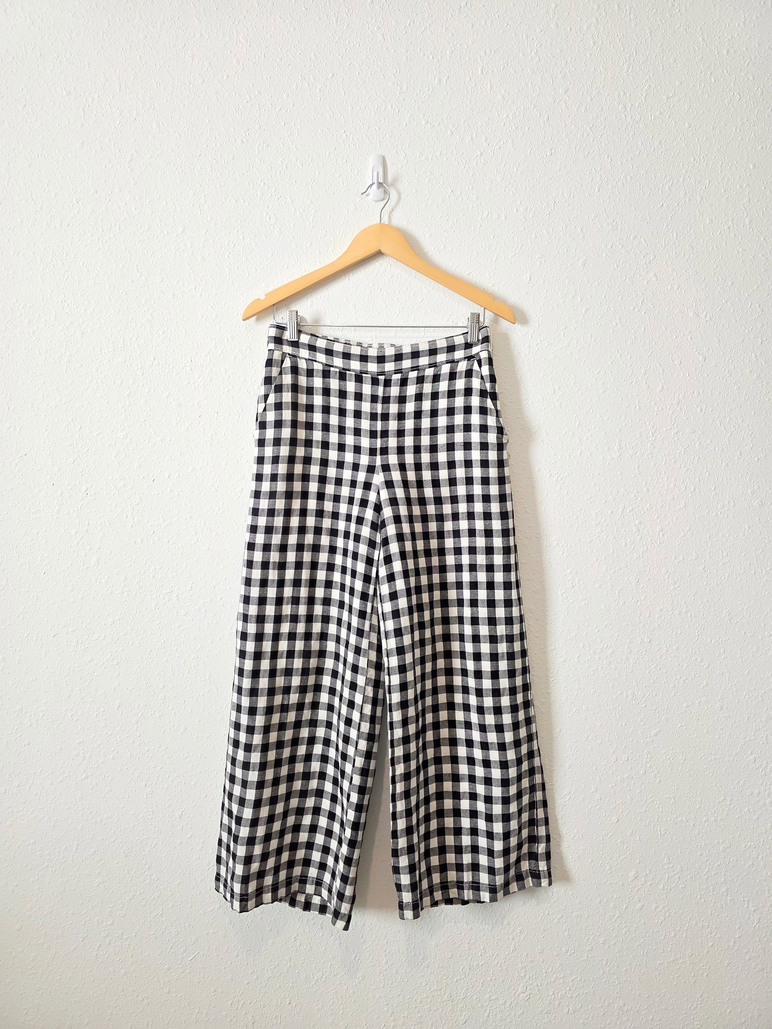 Gingham Wide Leg Pants (XS)