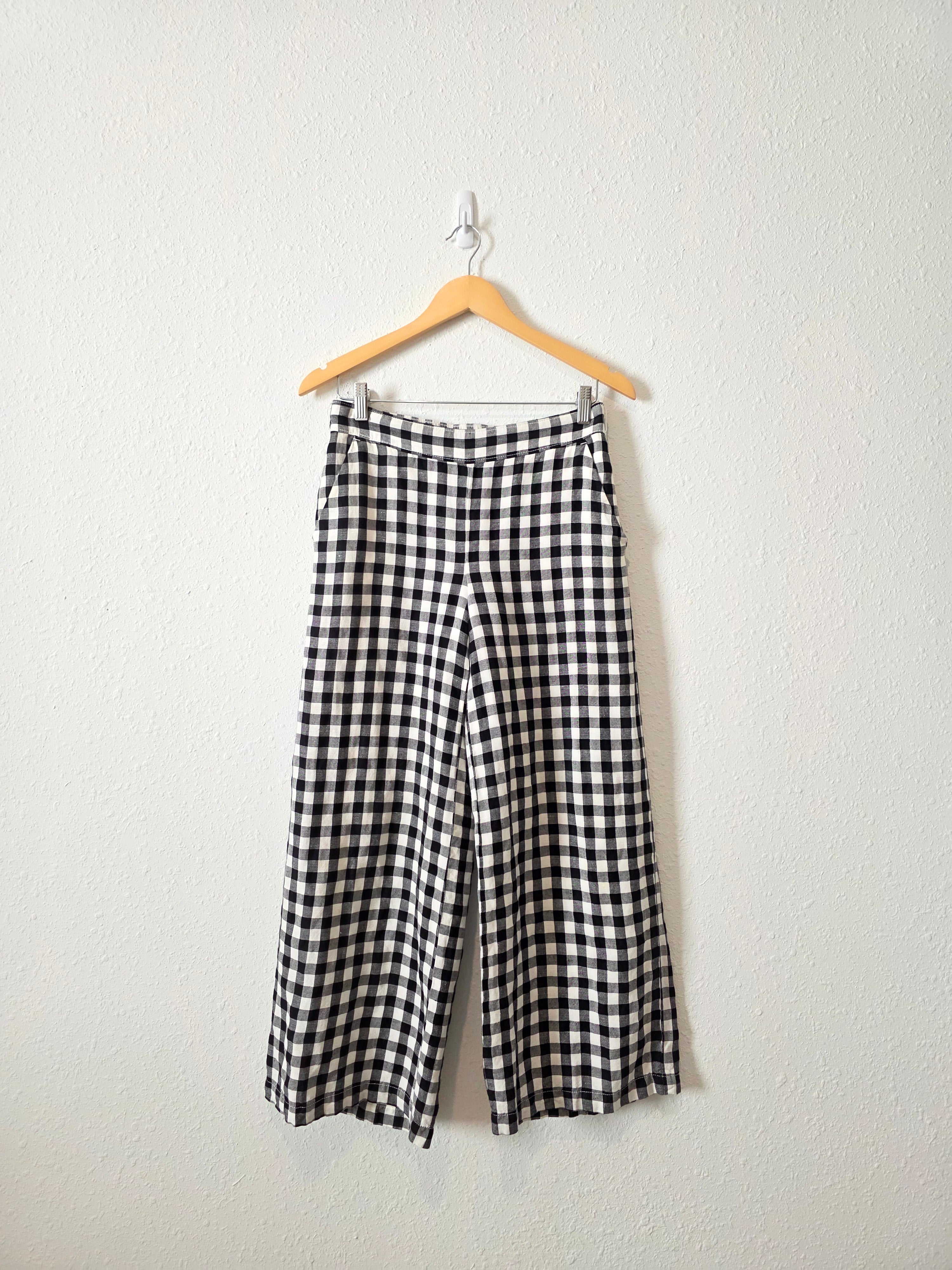 Gingham Wide Leg Pants (XS)