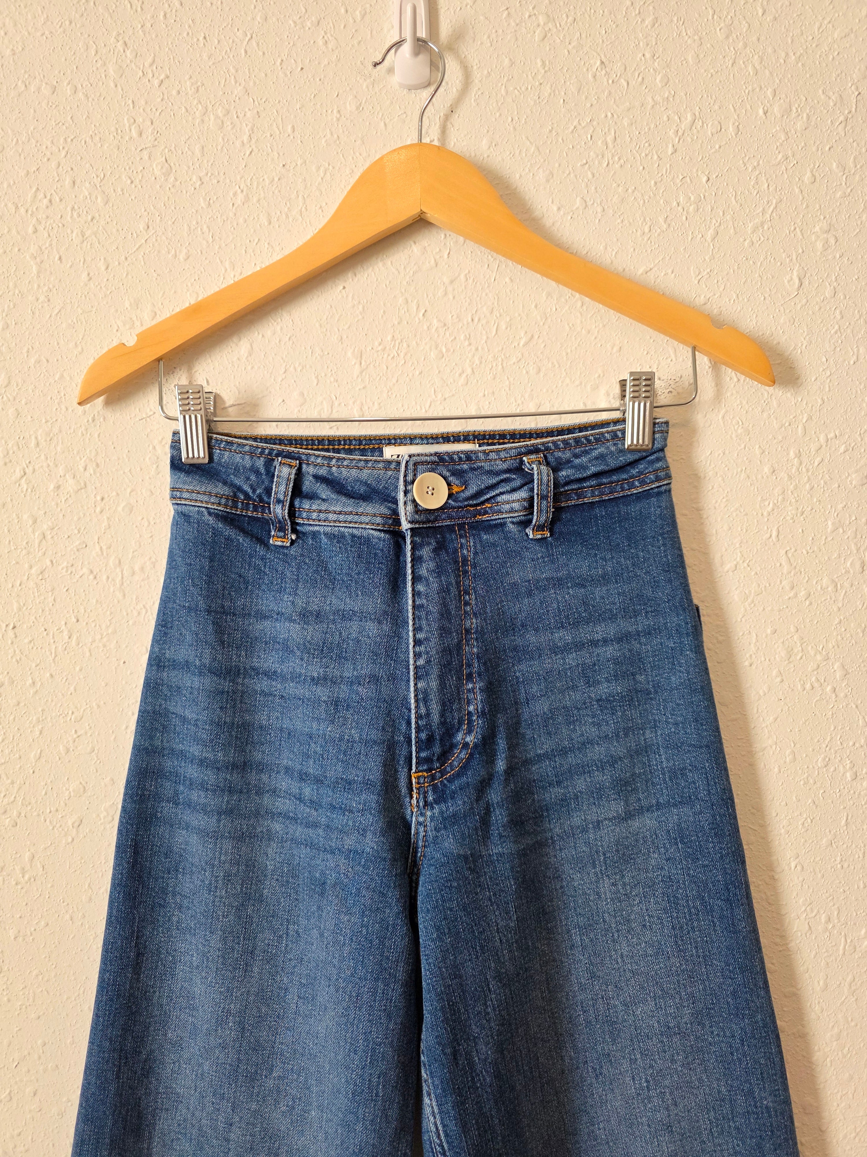 Zara Marine Straight/Wide Leg Jeans (2)