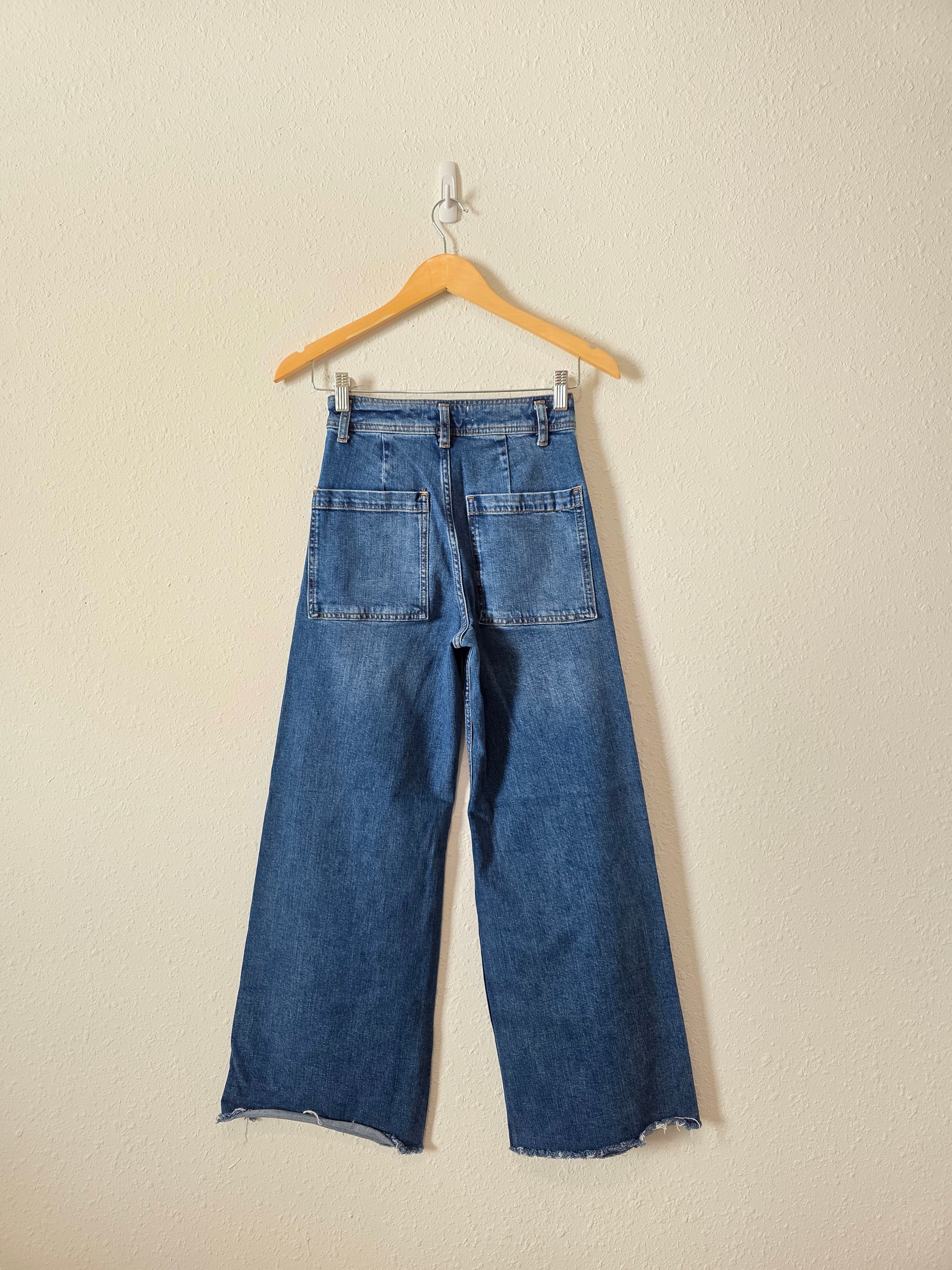Zara Marine Straight/Wide Leg Jeans (2)