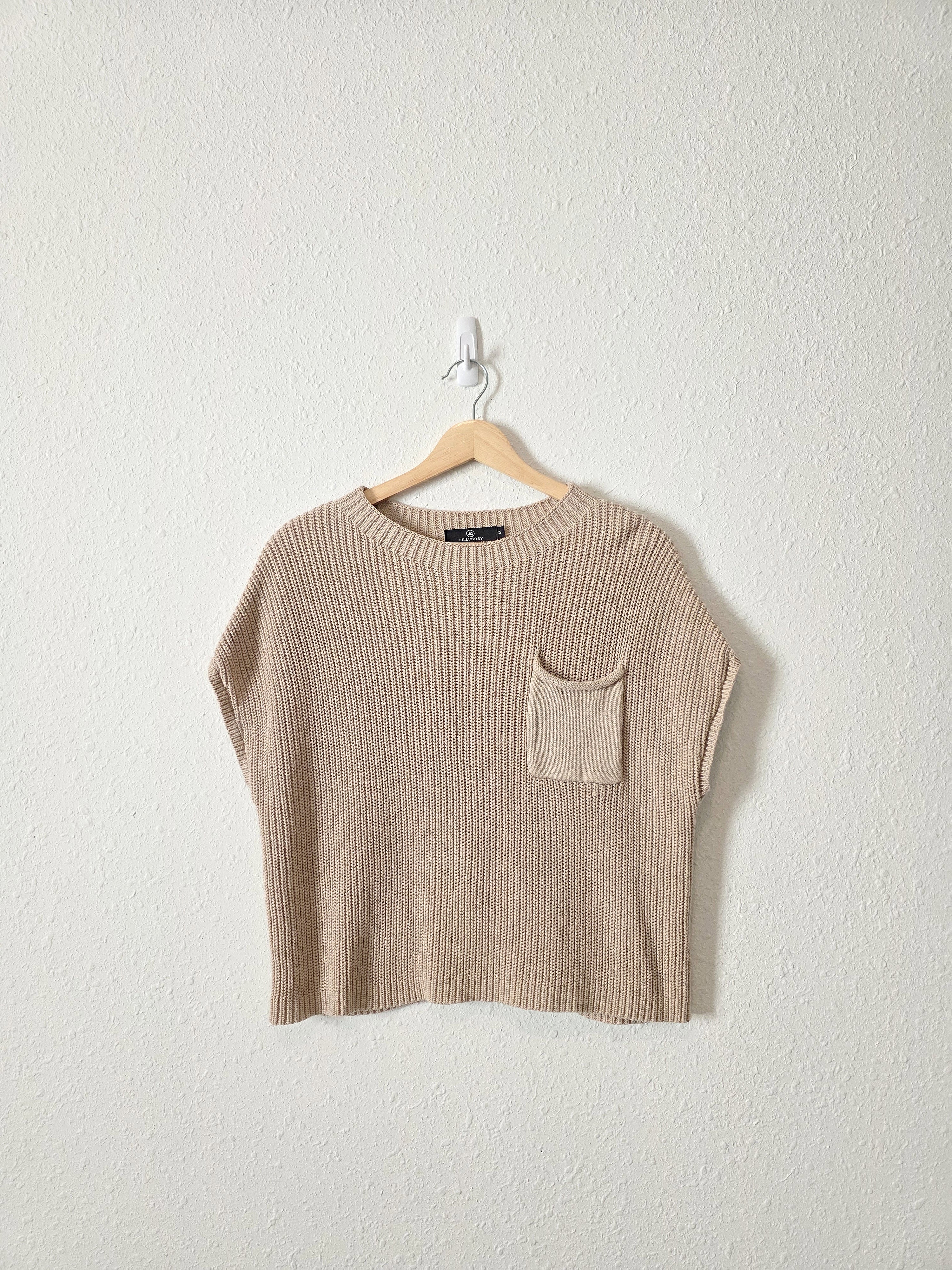 Neutral Cotton Knit Top (M)