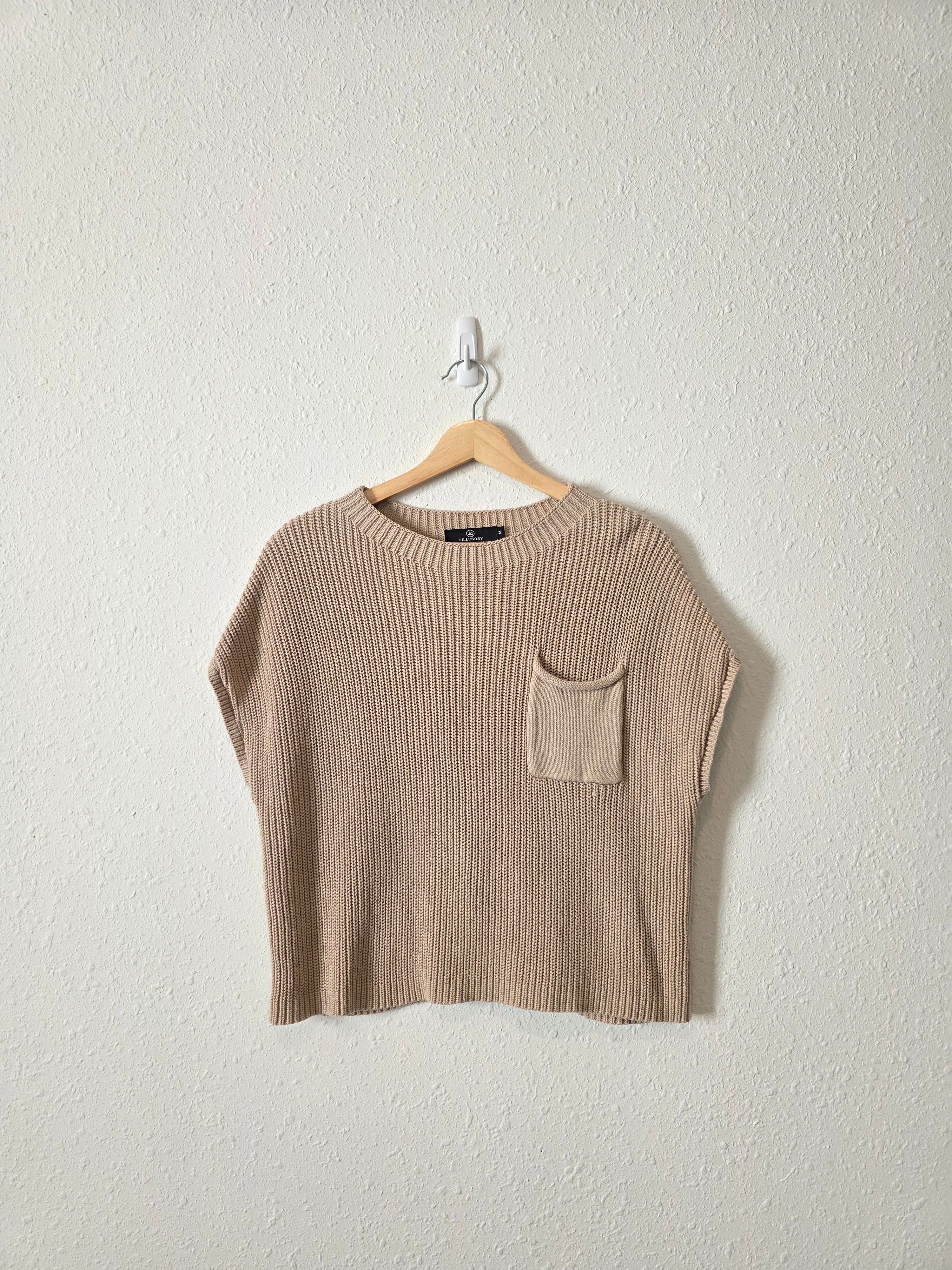 Neutral Cotton Knit Top (M)