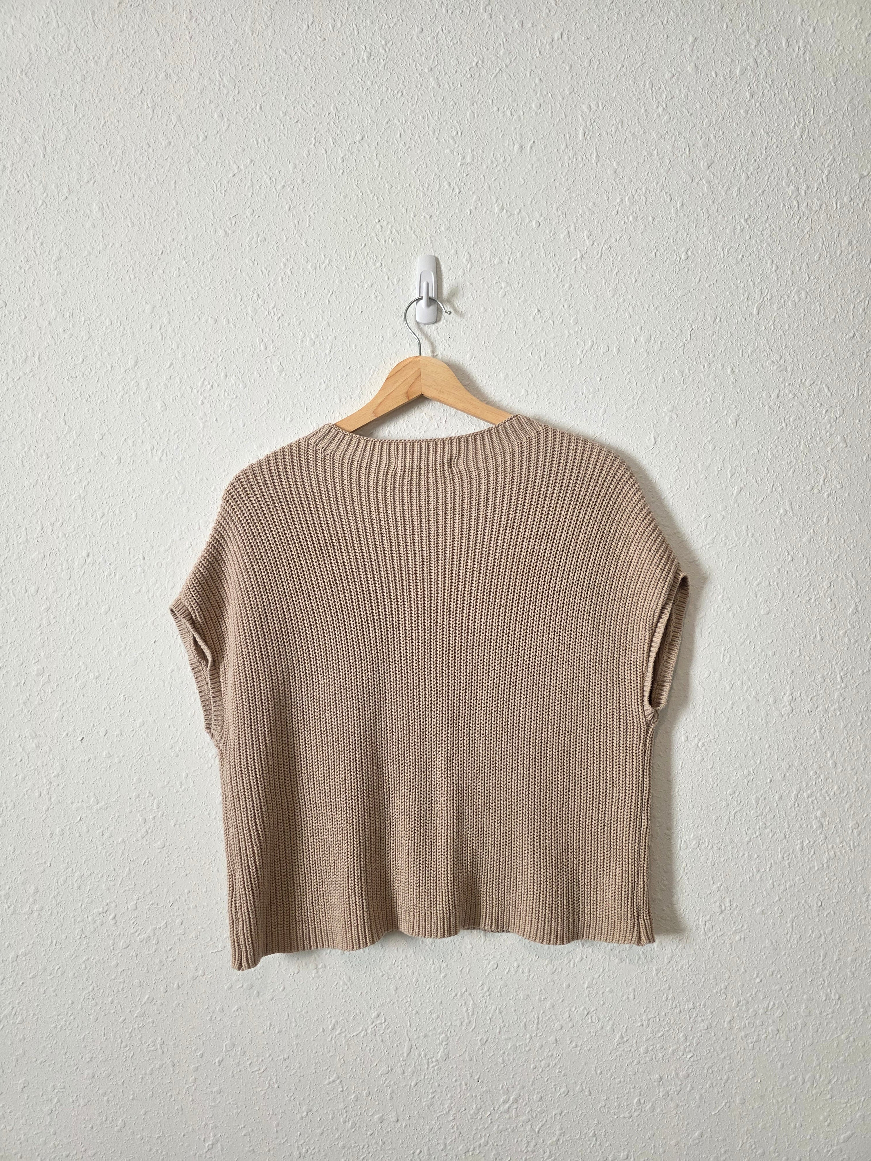 Neutral Cotton Knit Top (M)
