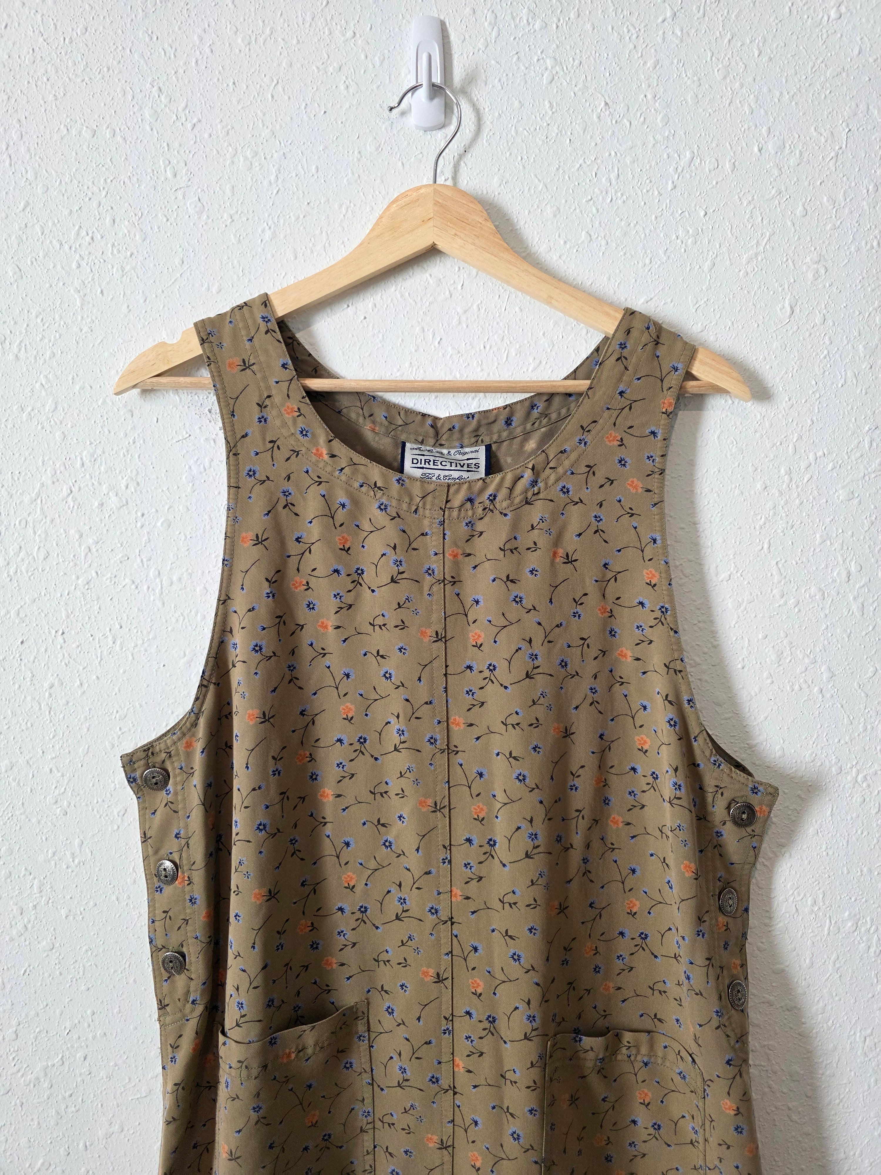 Vintage Floral Midi Dress (M)