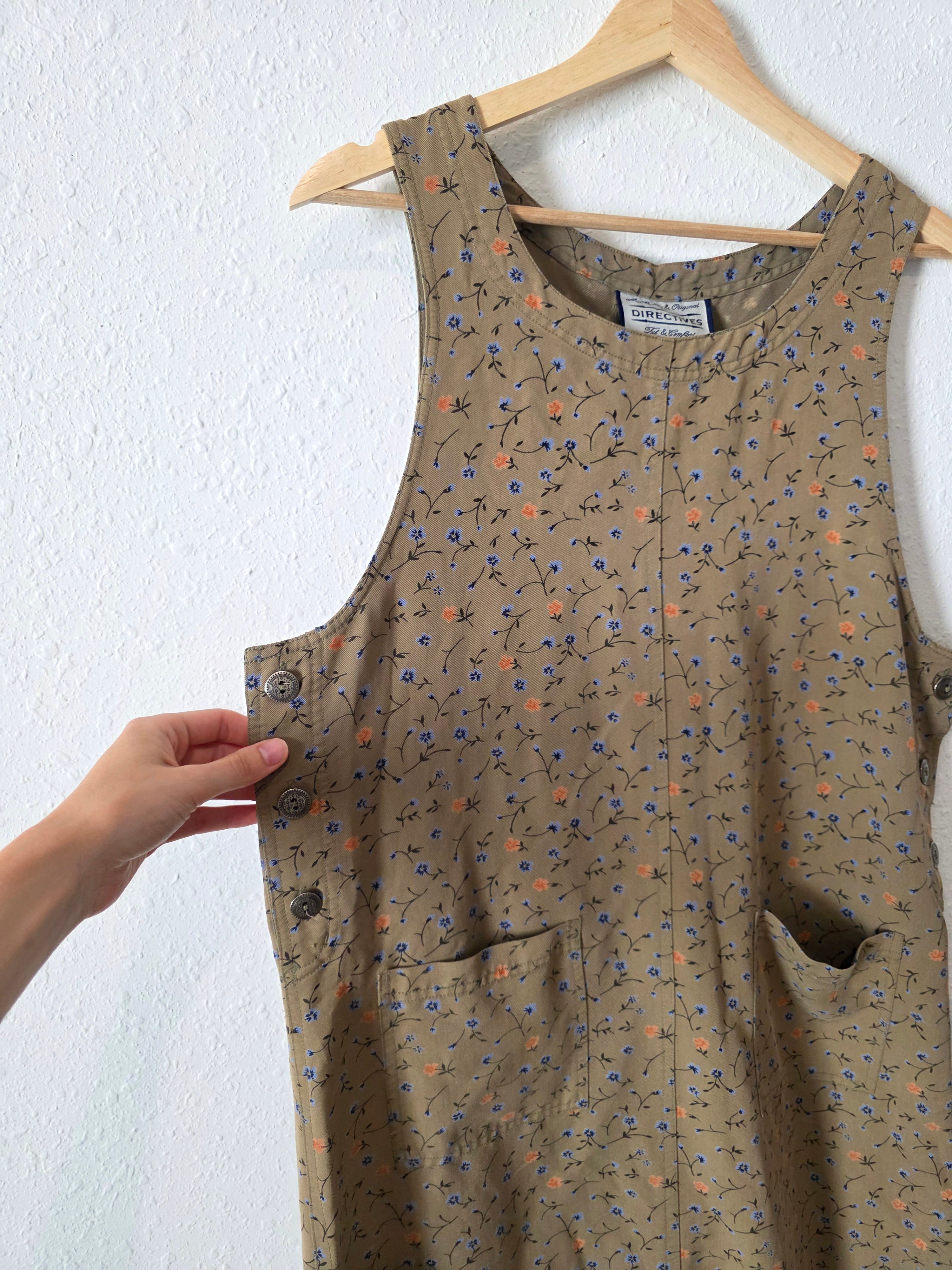 Vintage Floral Midi Dress (M)