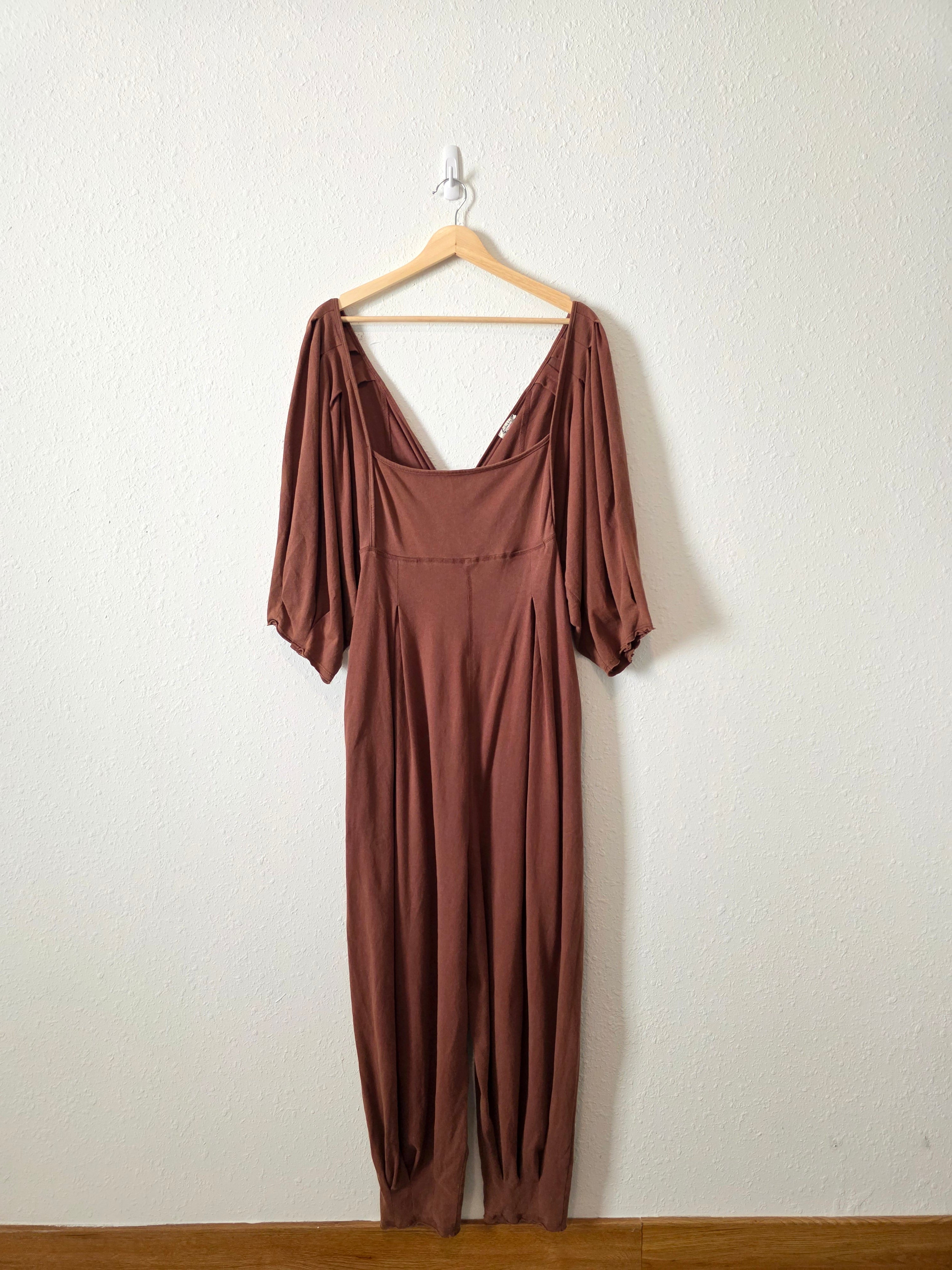 Free People Puff Sleeve Jumpsuit (M)