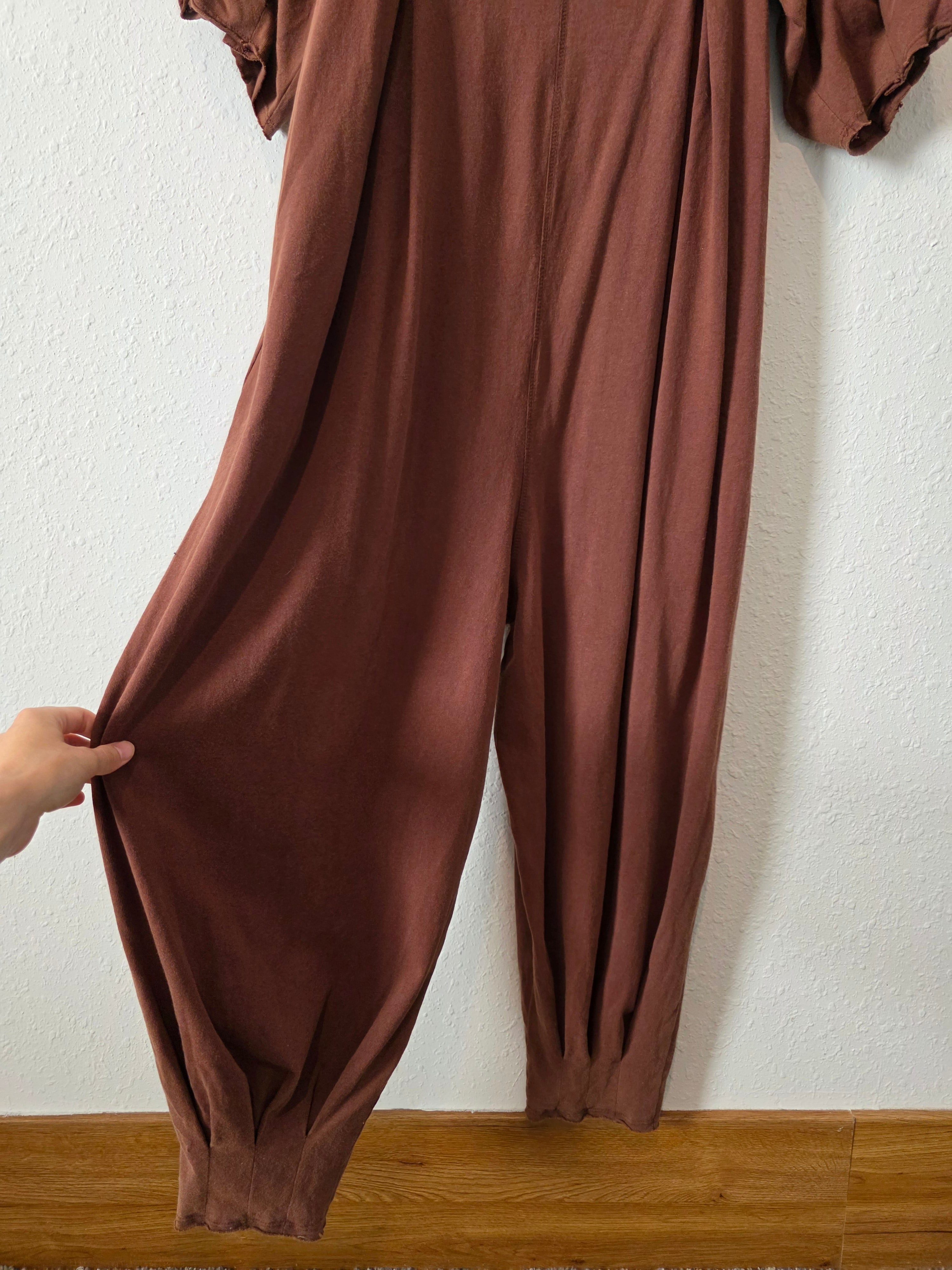 Free People Puff Sleeve Jumpsuit (M)