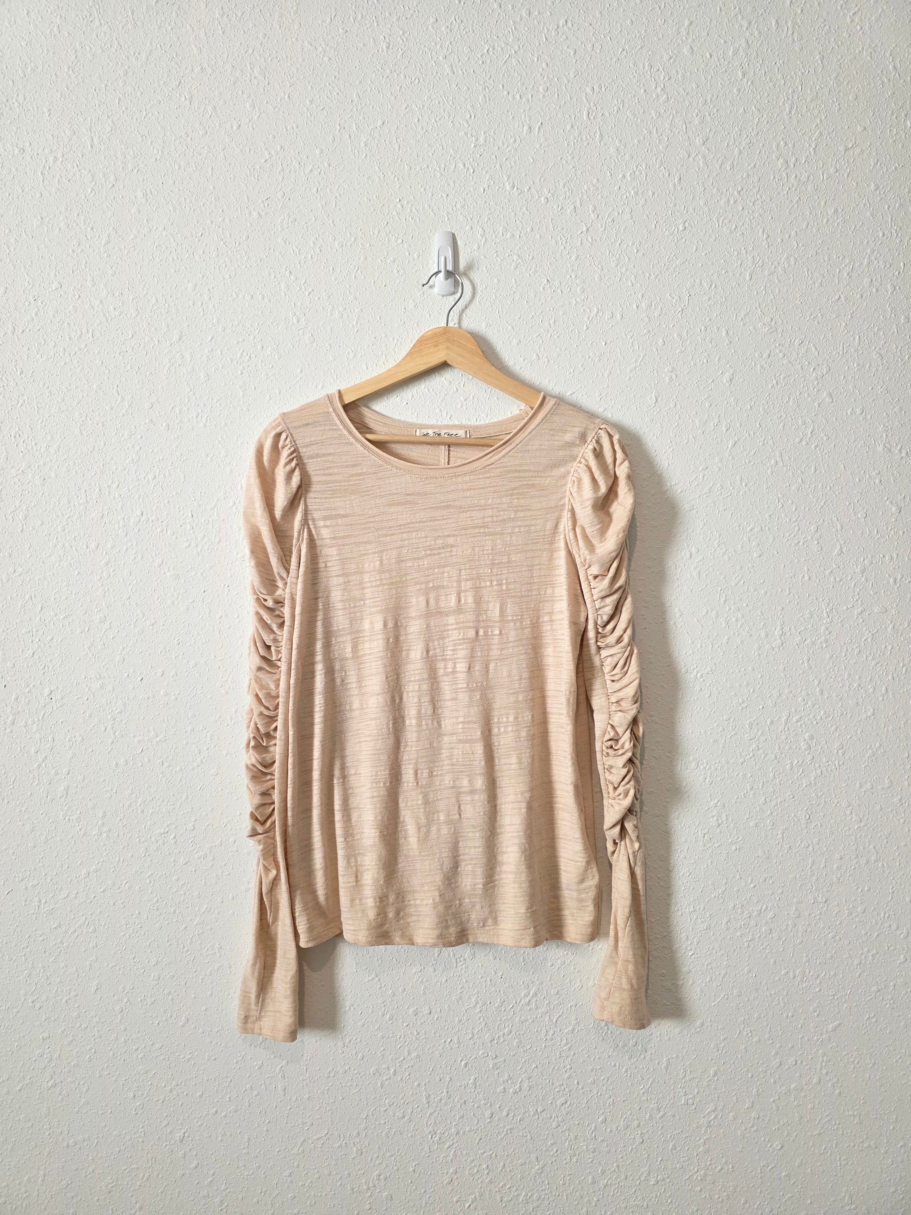 Free People Ruched Sleeve Top (S)