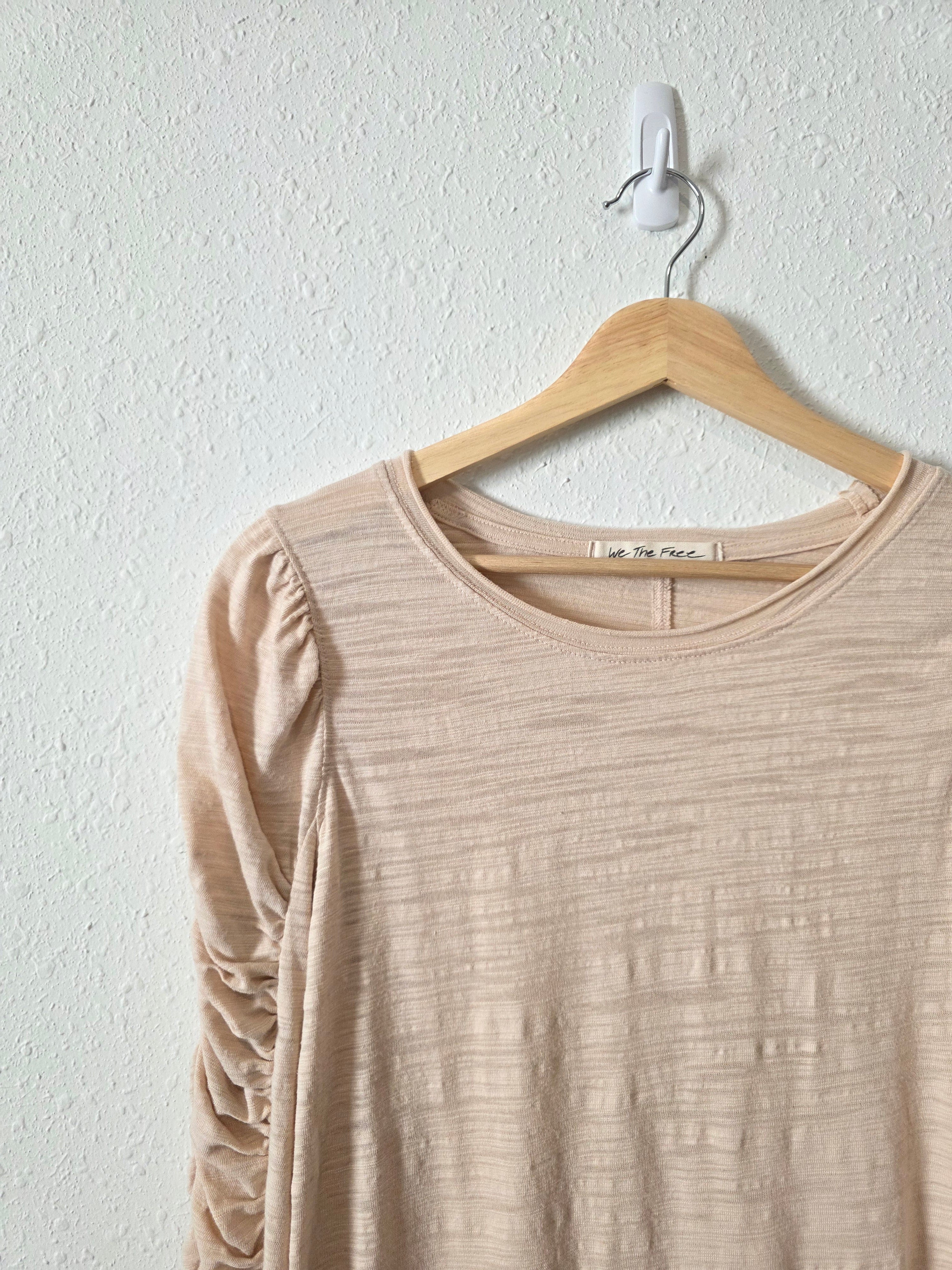 Free People Ruched Sleeve Top (S)