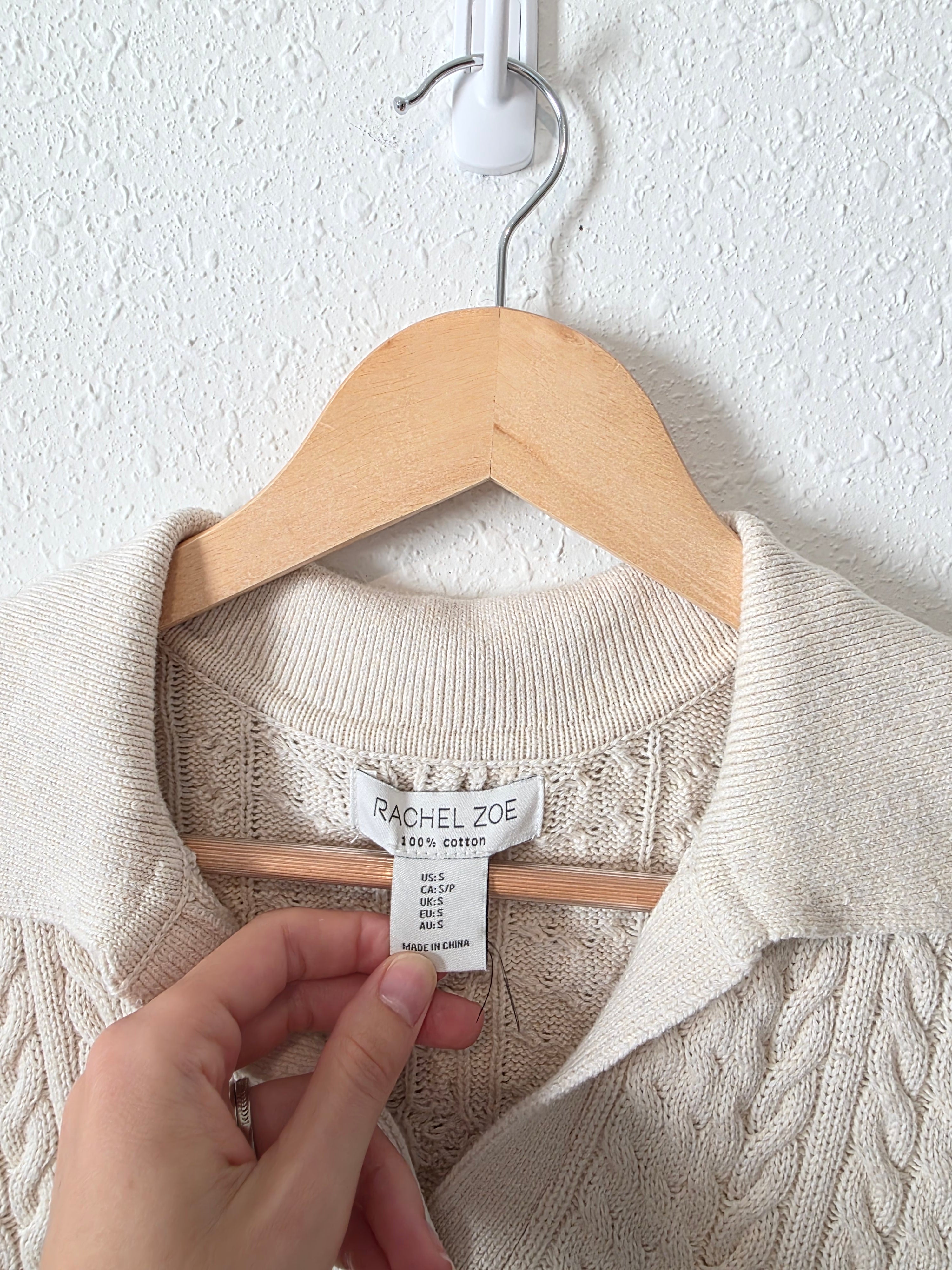 Cable Knit Cotton Vest (S)