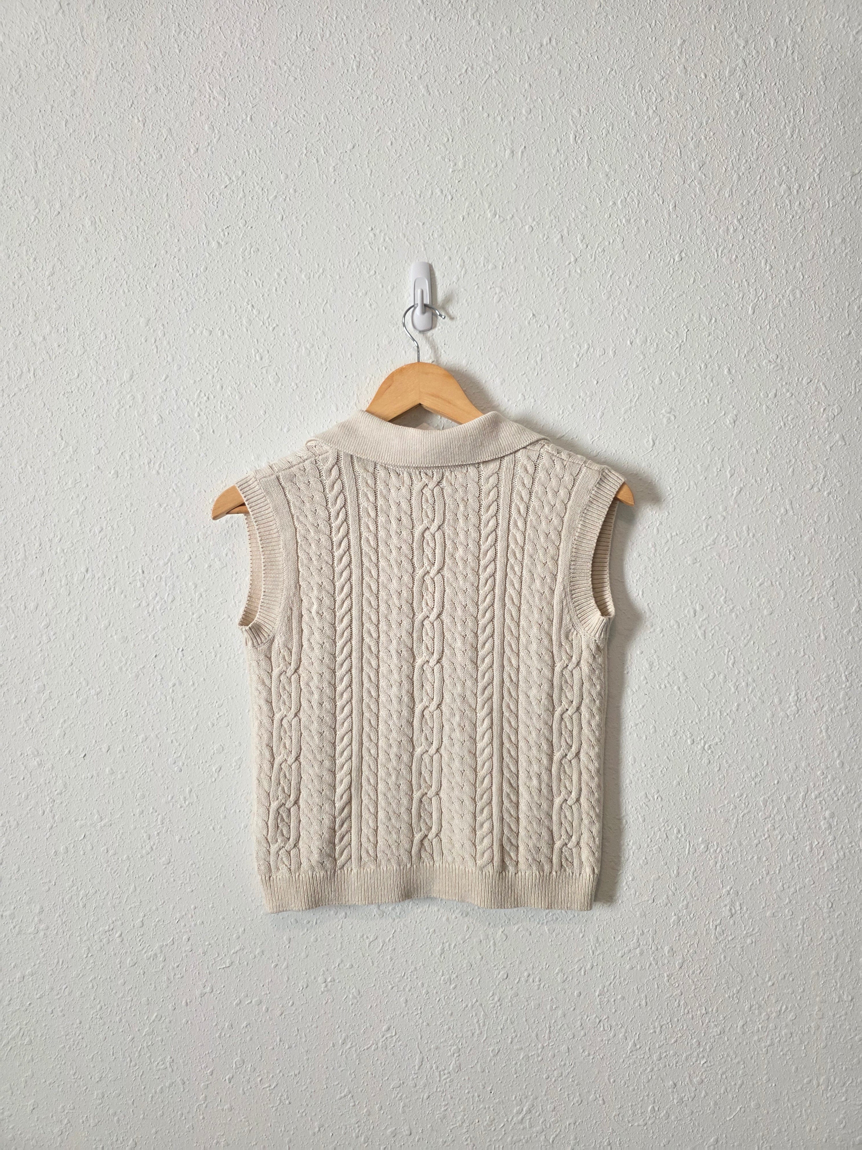 Cable Knit Cotton Vest (S)