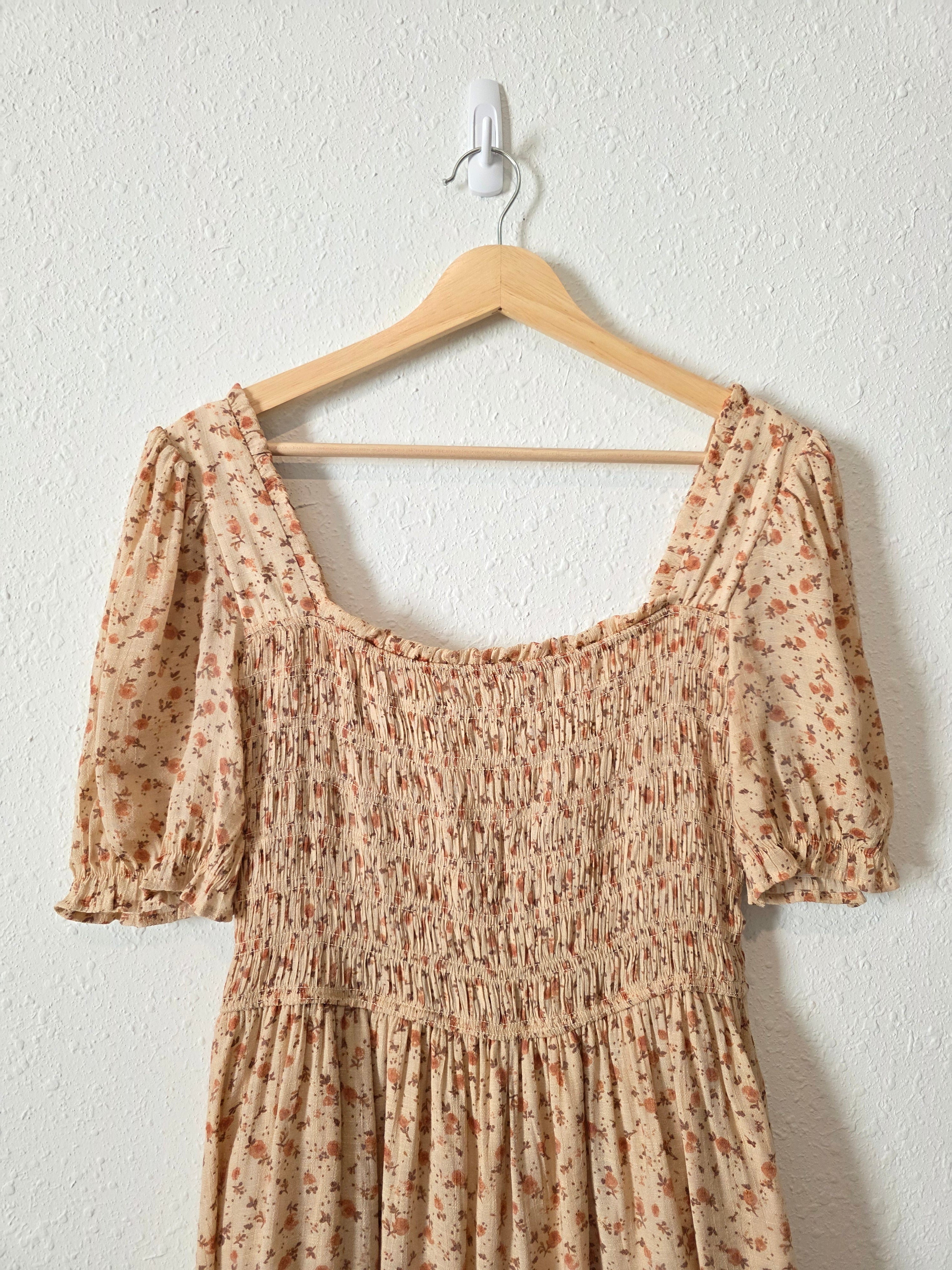 Floral Smocked Mini Dress (L)