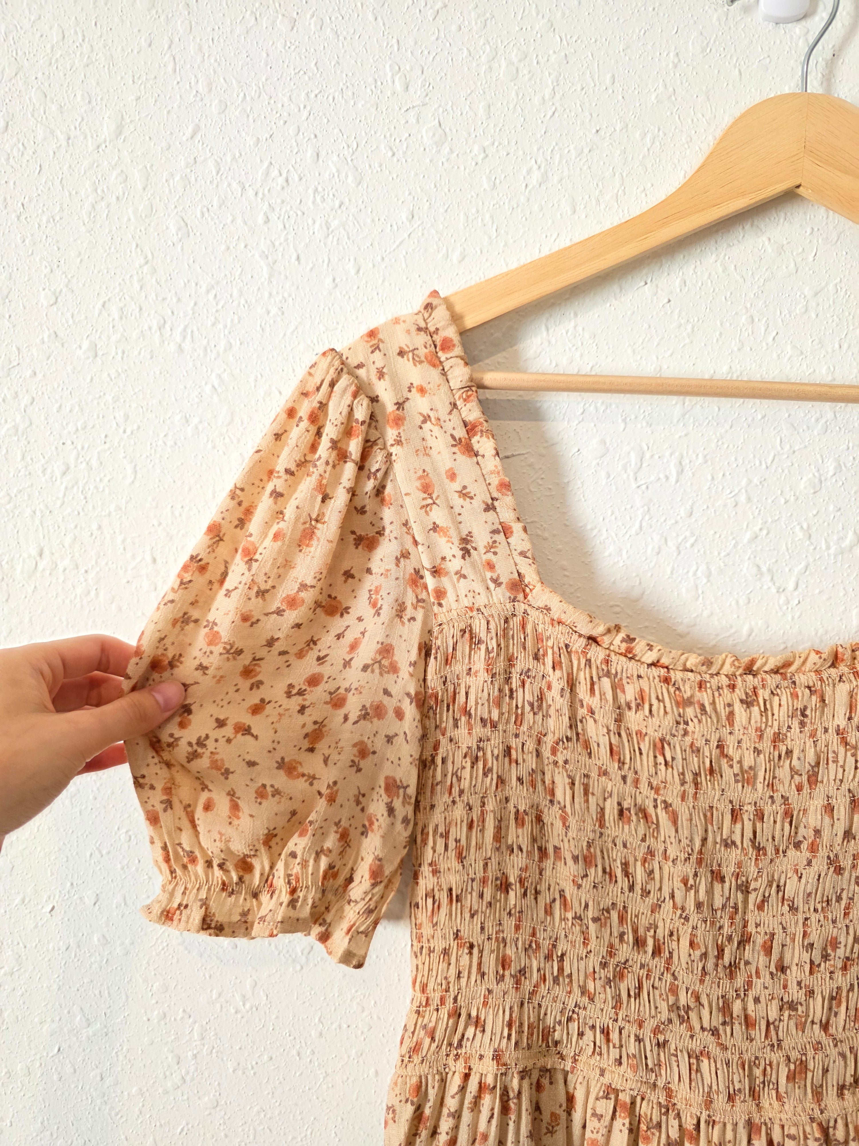 Floral Smocked Mini Dress (L)