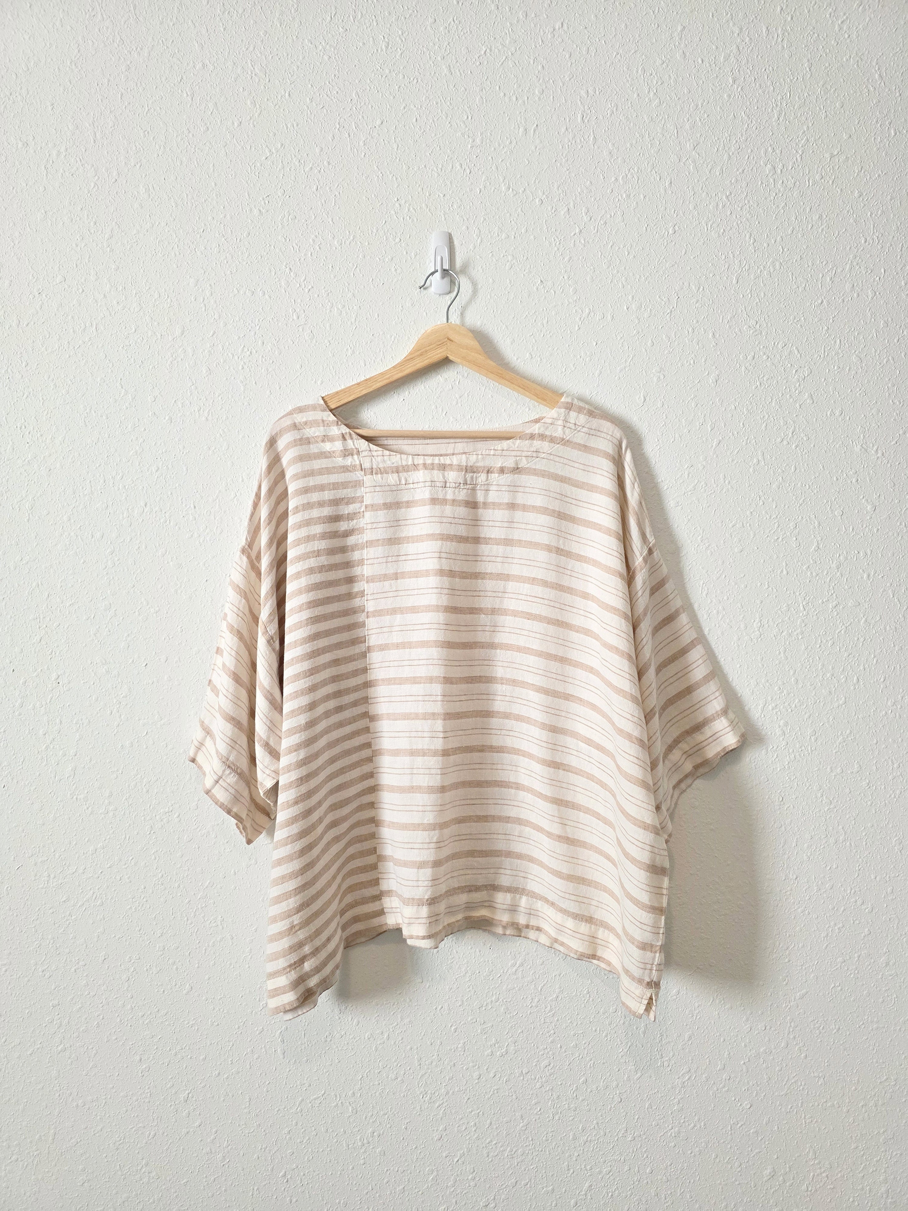 Oversized Linen Striped Top (L)