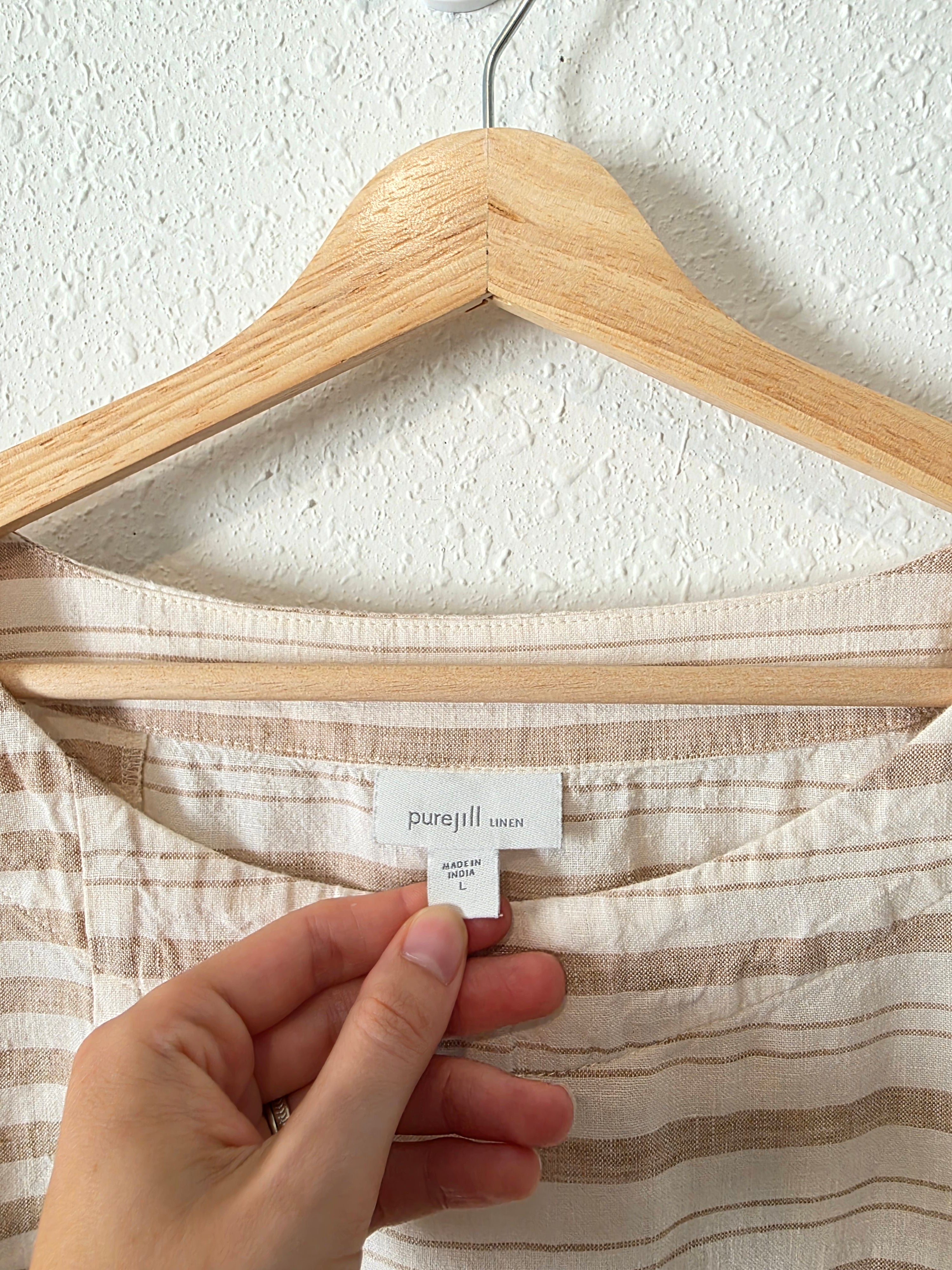 Oversized Linen Striped Top (L)