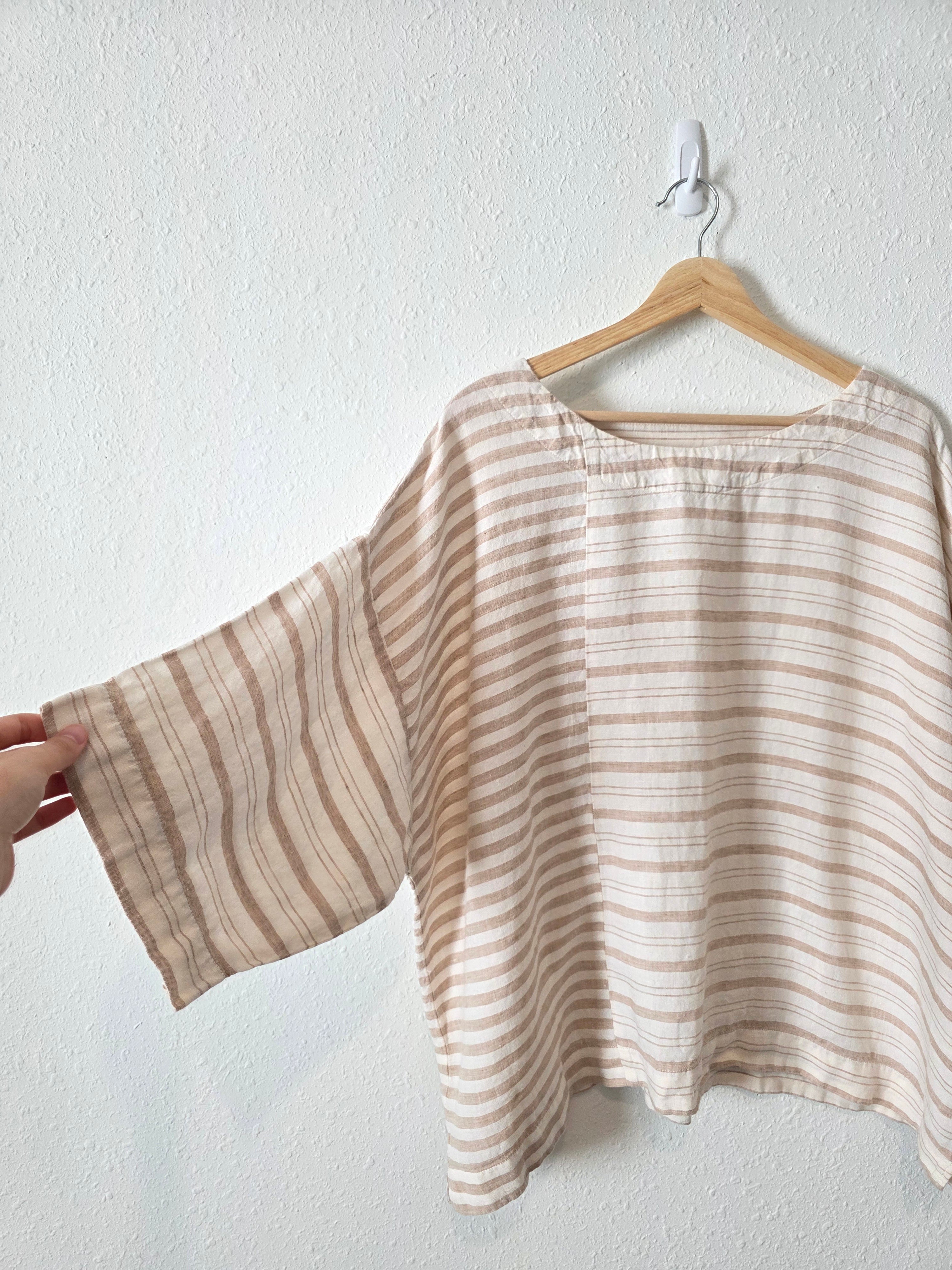 Oversized Linen Striped Top (L)
