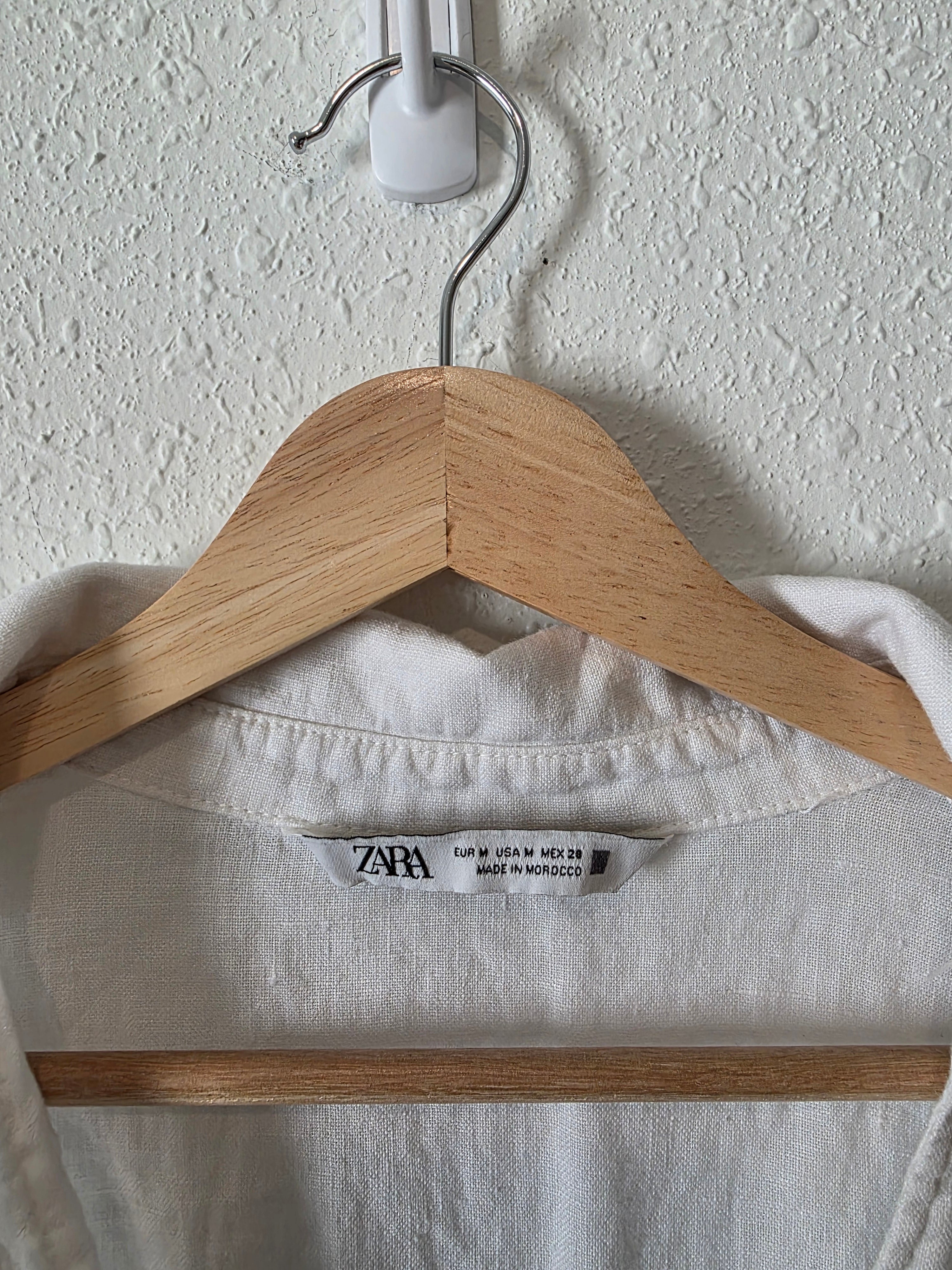 Zara White Linen Shirt (M)