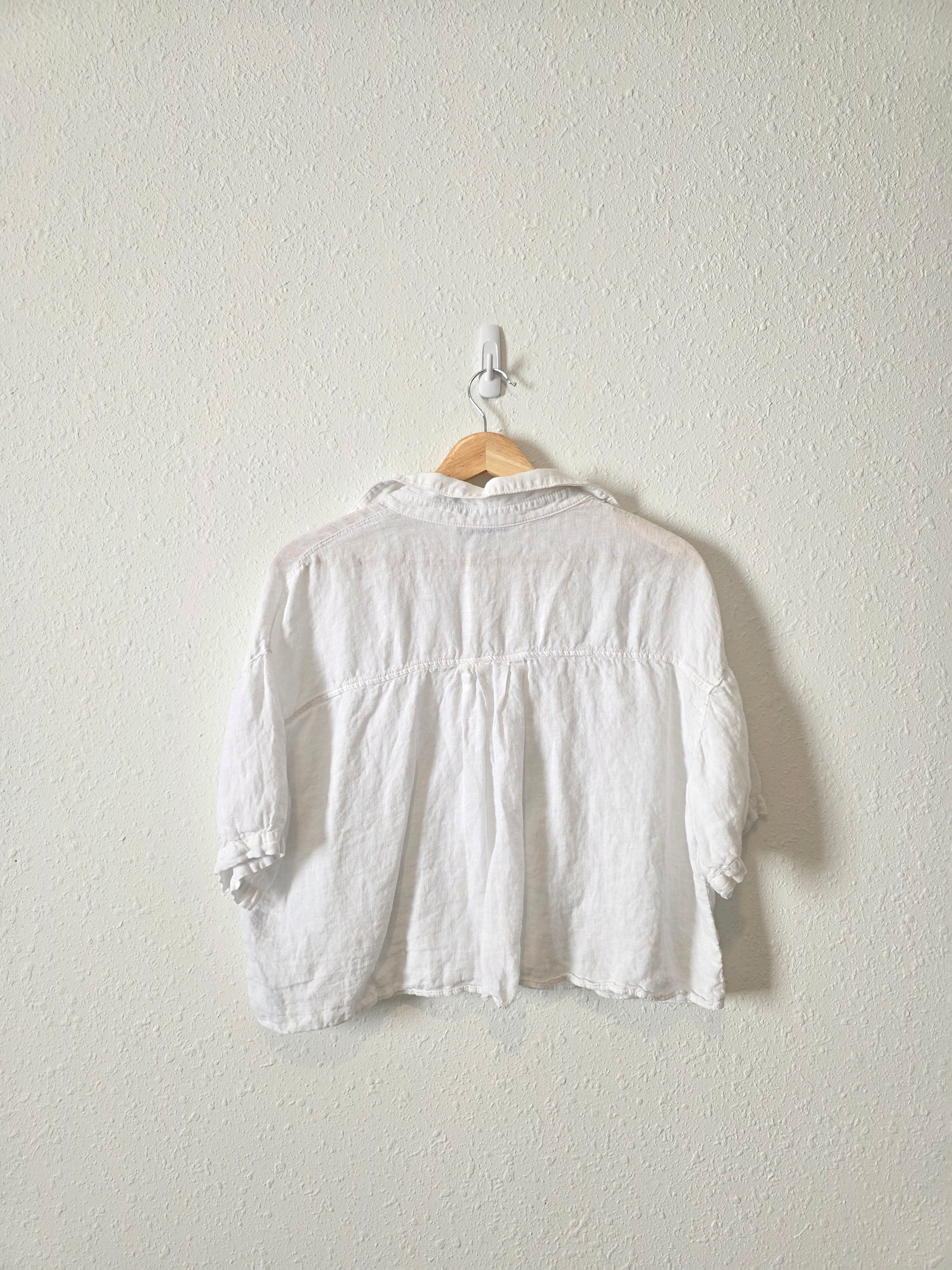Zara White Linen Shirt (M)
