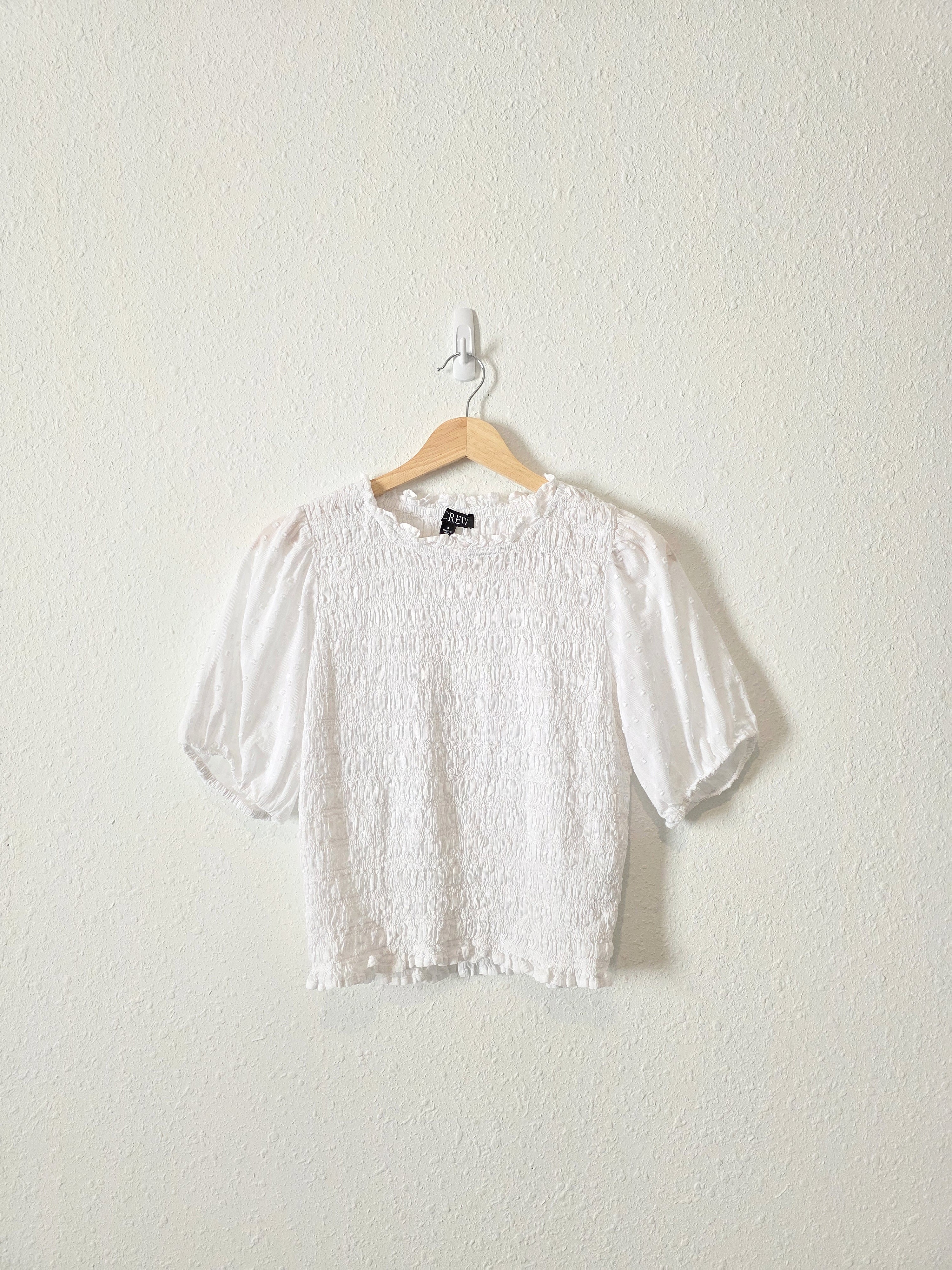 J.Crew Puff Sleeve Smocked Top (S)