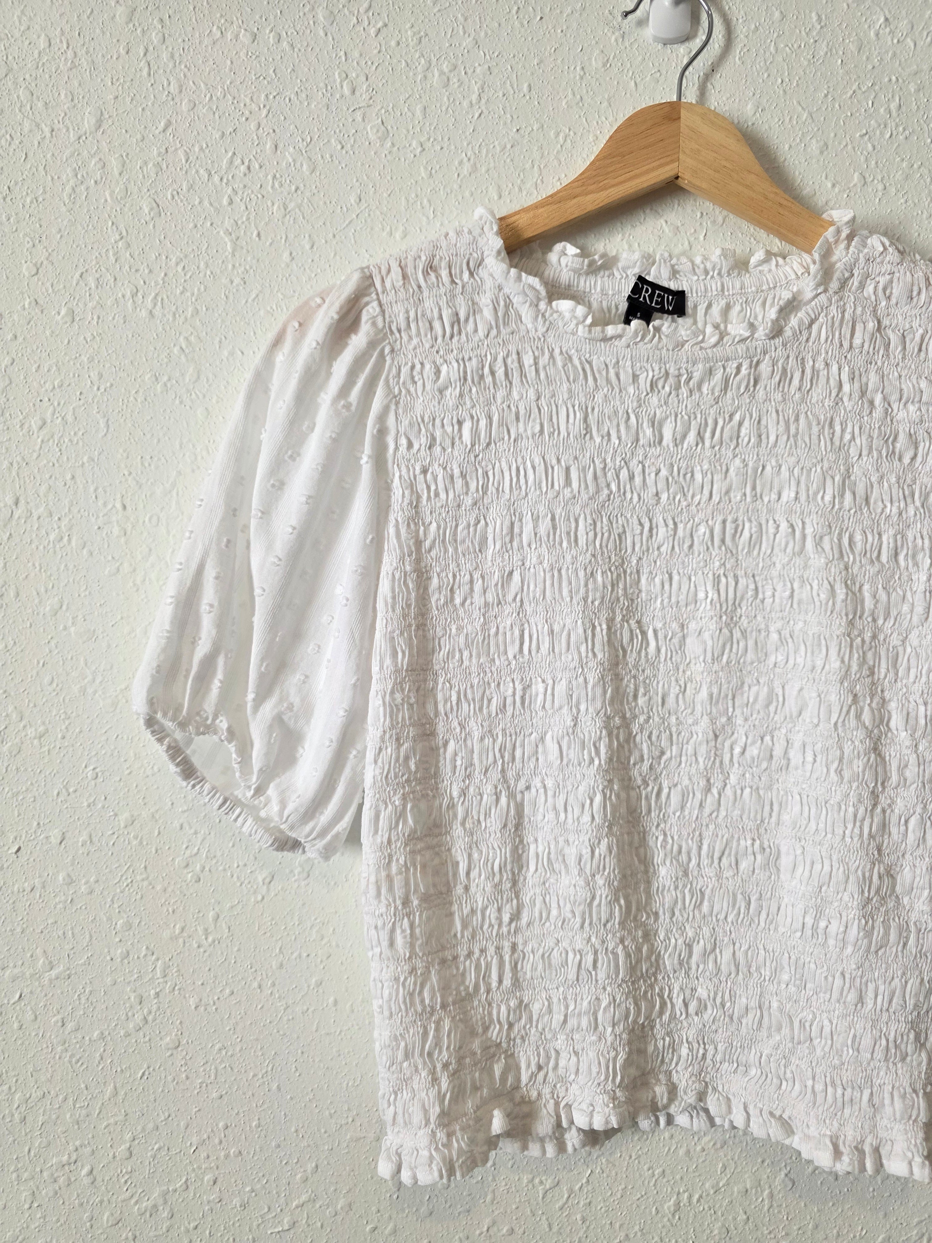 J.Crew Puff Sleeve Smocked Top (S)
