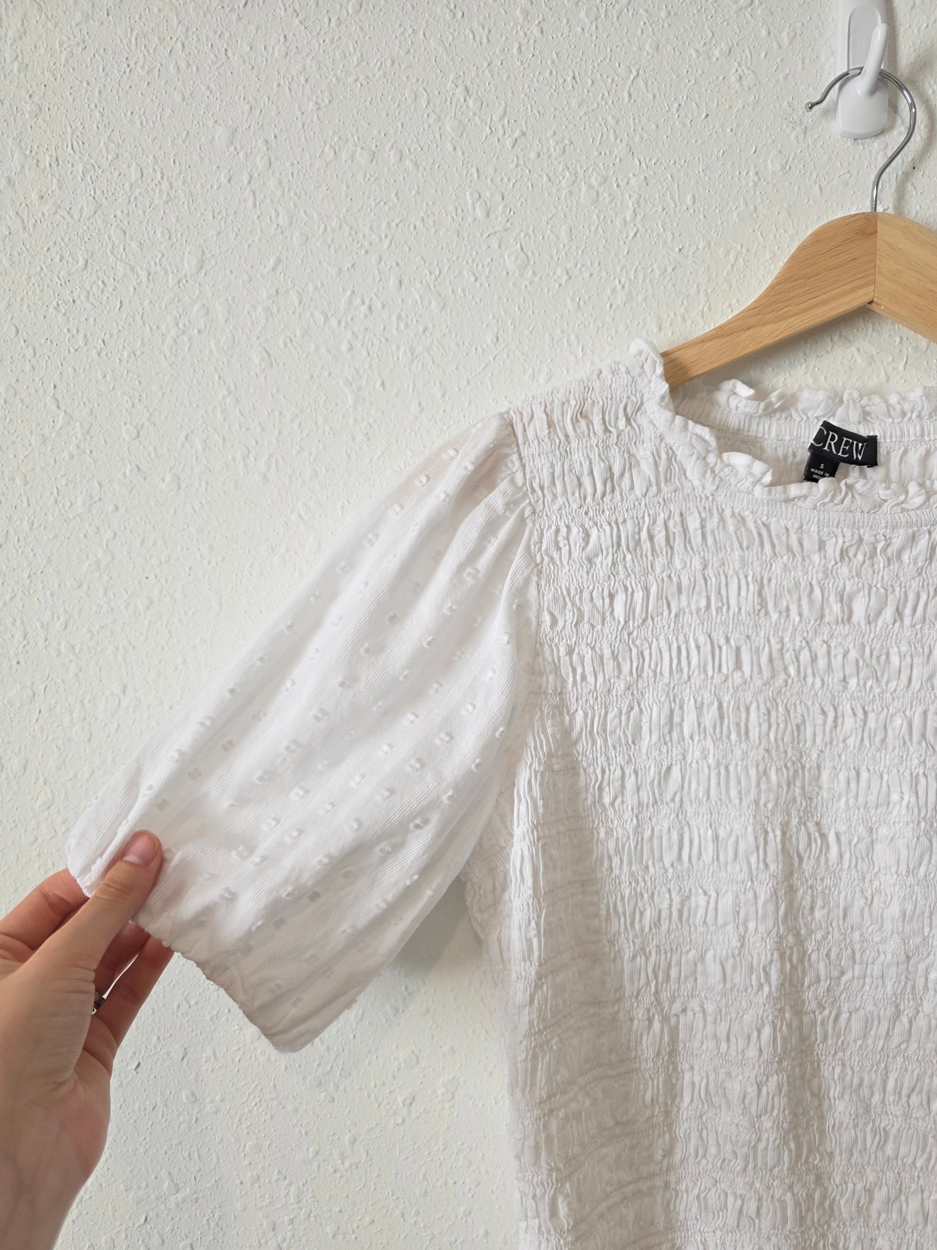 J.Crew Puff Sleeve Smocked Top (S)