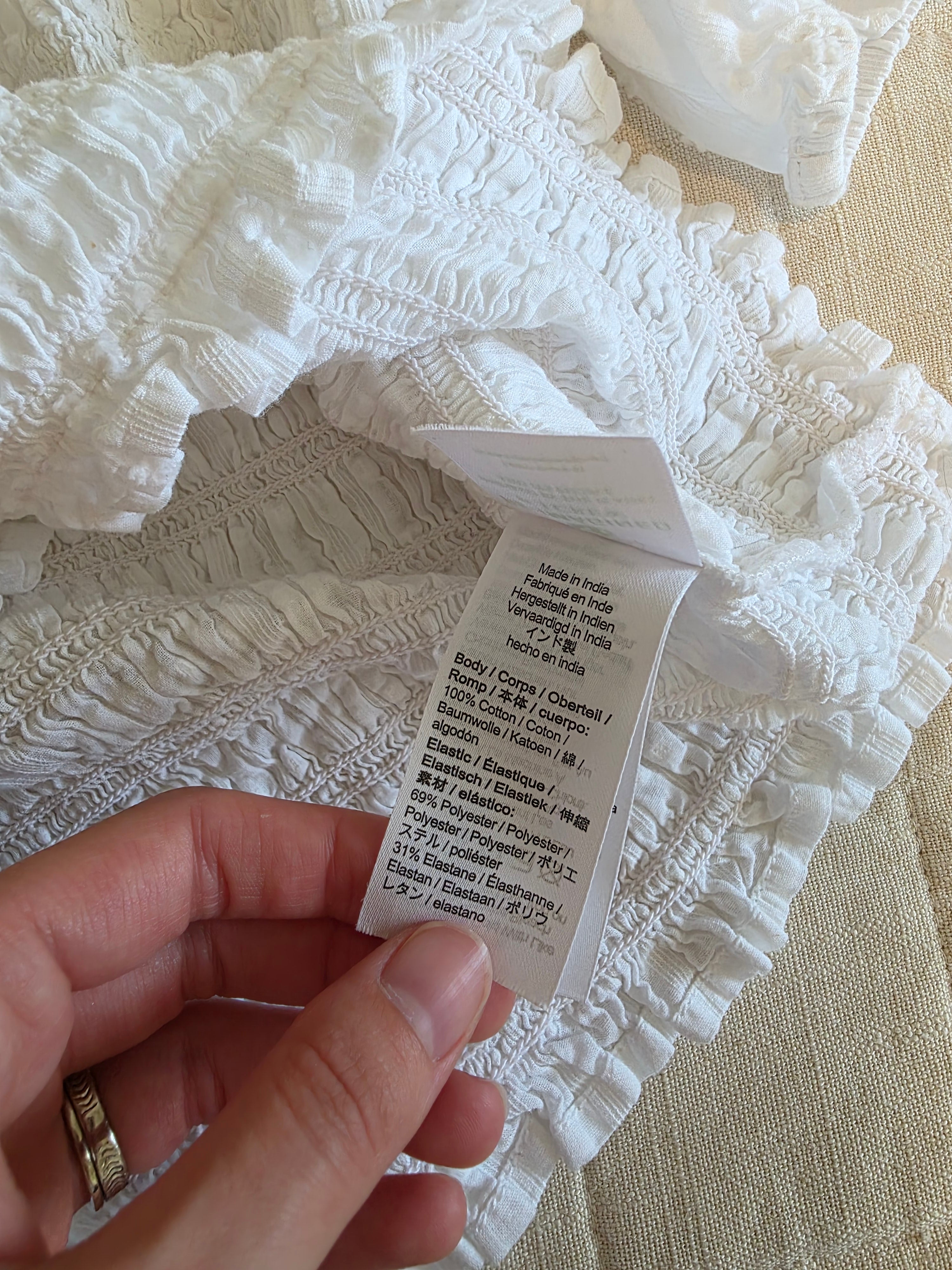 J.Crew Puff Sleeve Smocked Top (S)