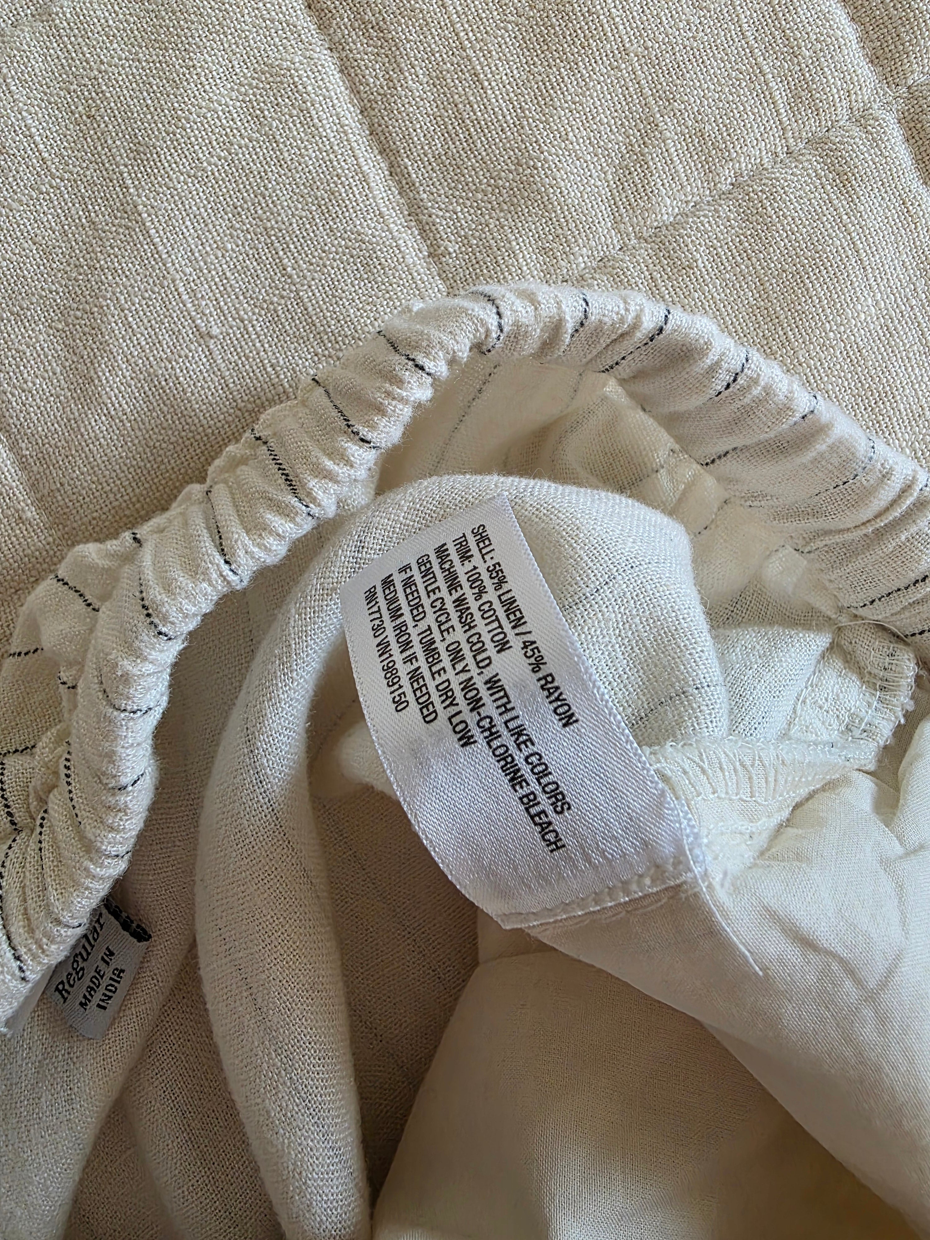 Striped Wide Leg Linen Pants (M)