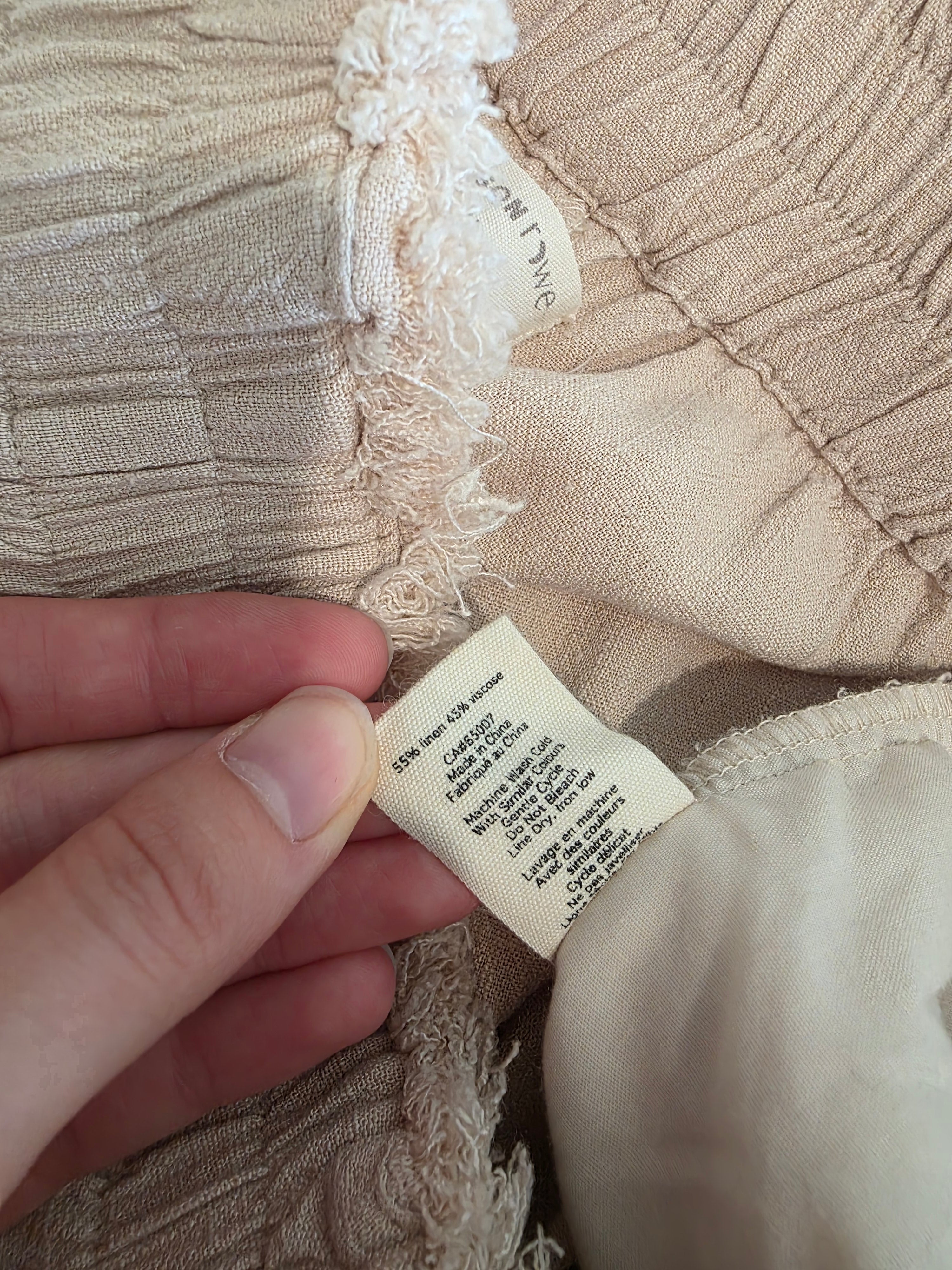 Linen Blend Wide Leg Pants (M)