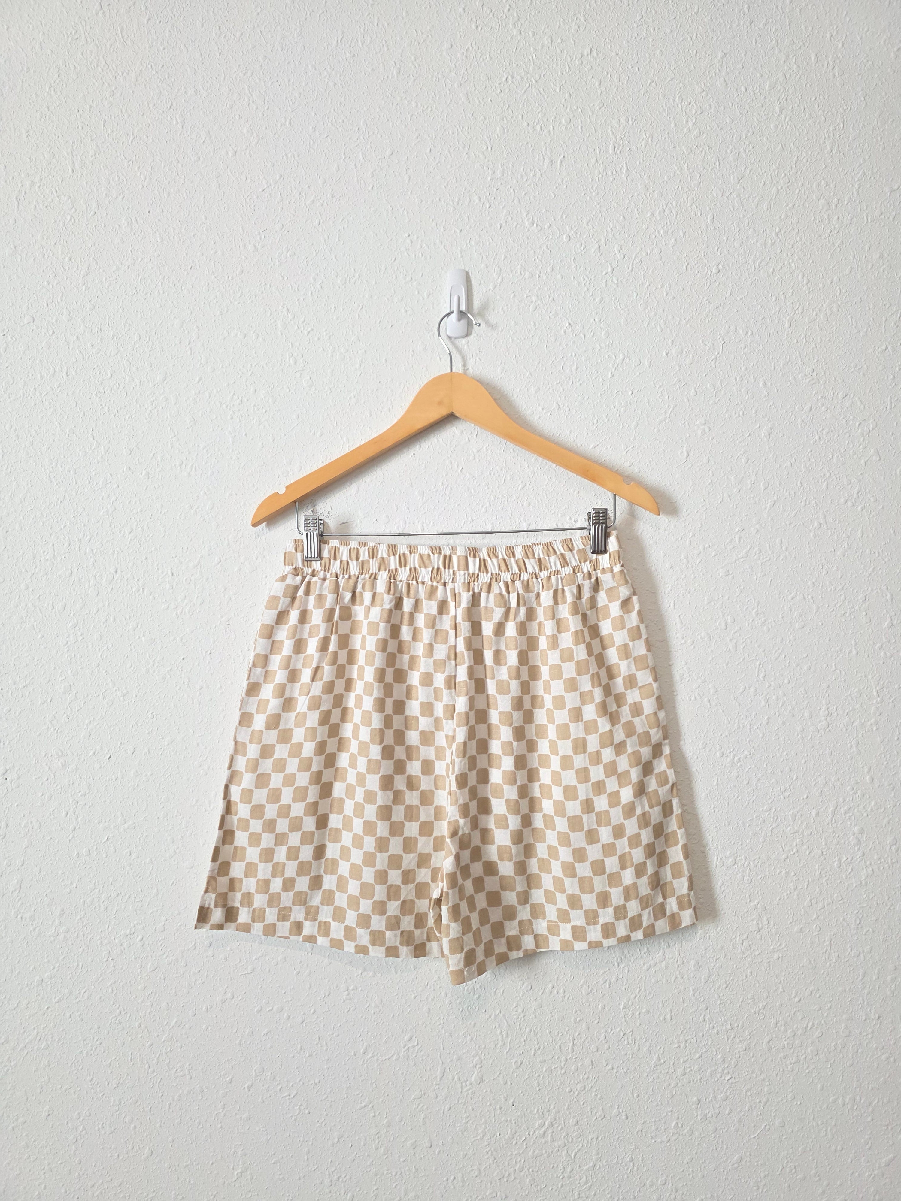 Mod Ref Patterned Cotton Linen Shorts (L)