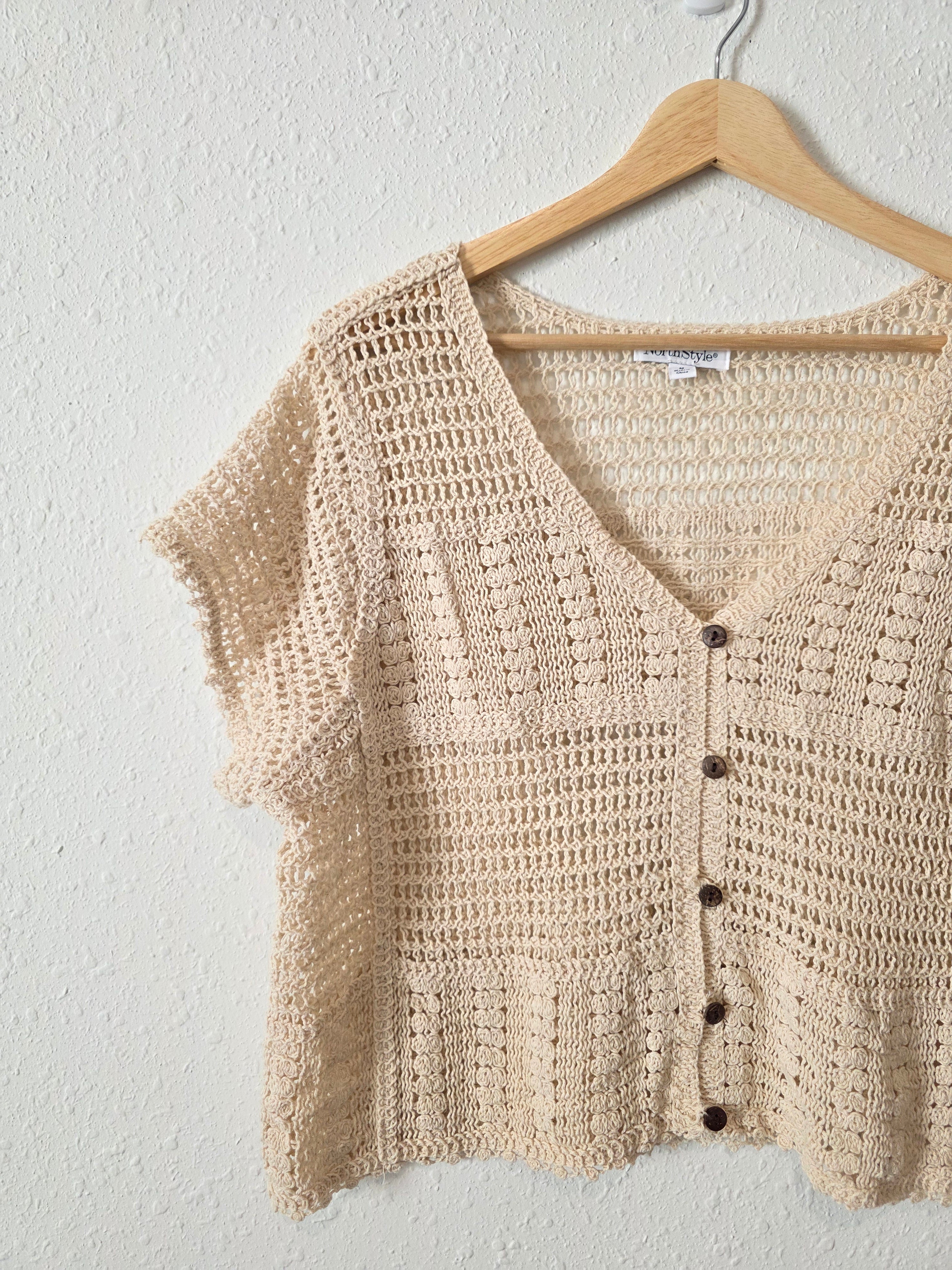 Crochet Button Up Top (M)