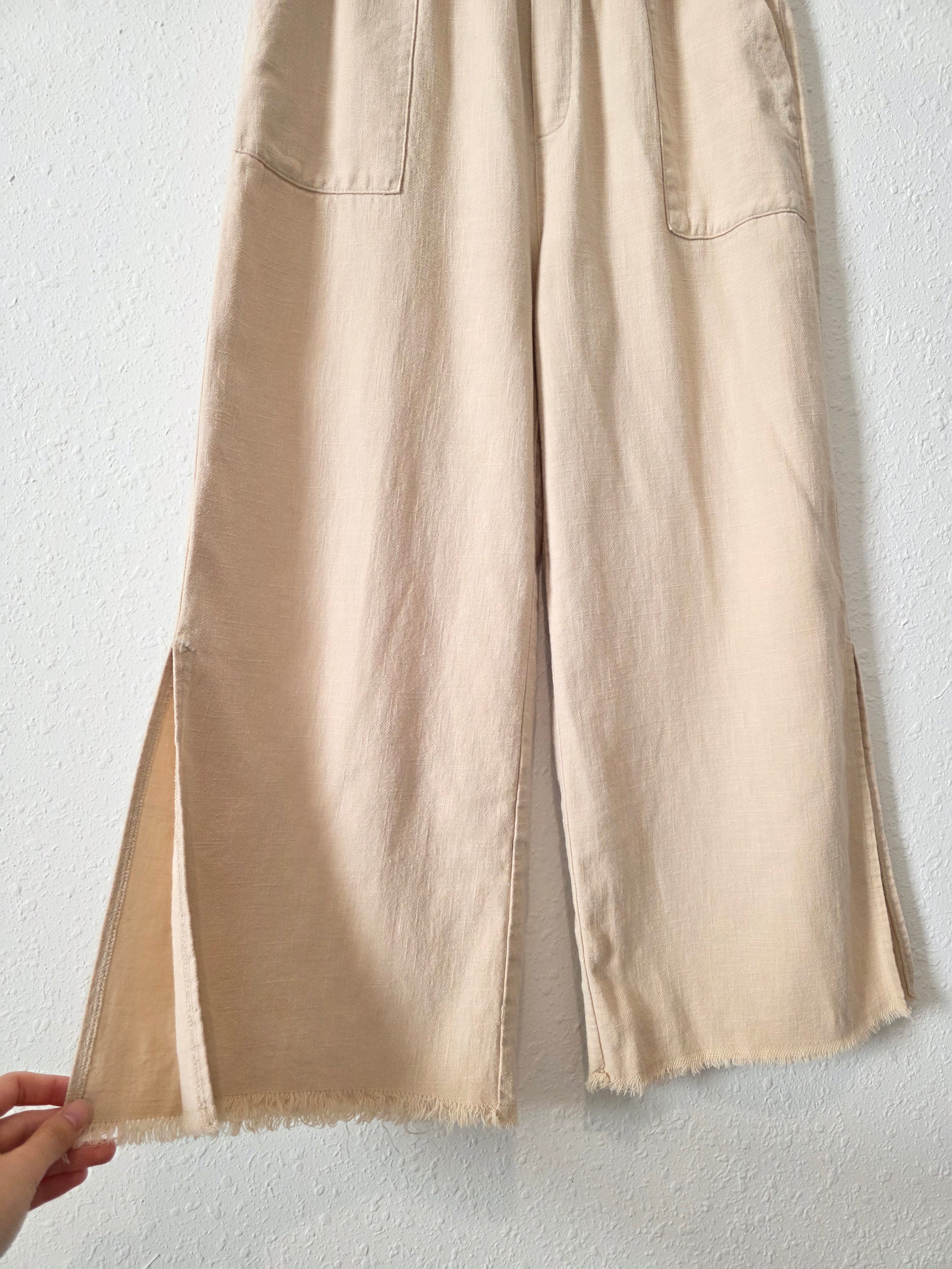 By Together Wide Leg Flax Pants (S)