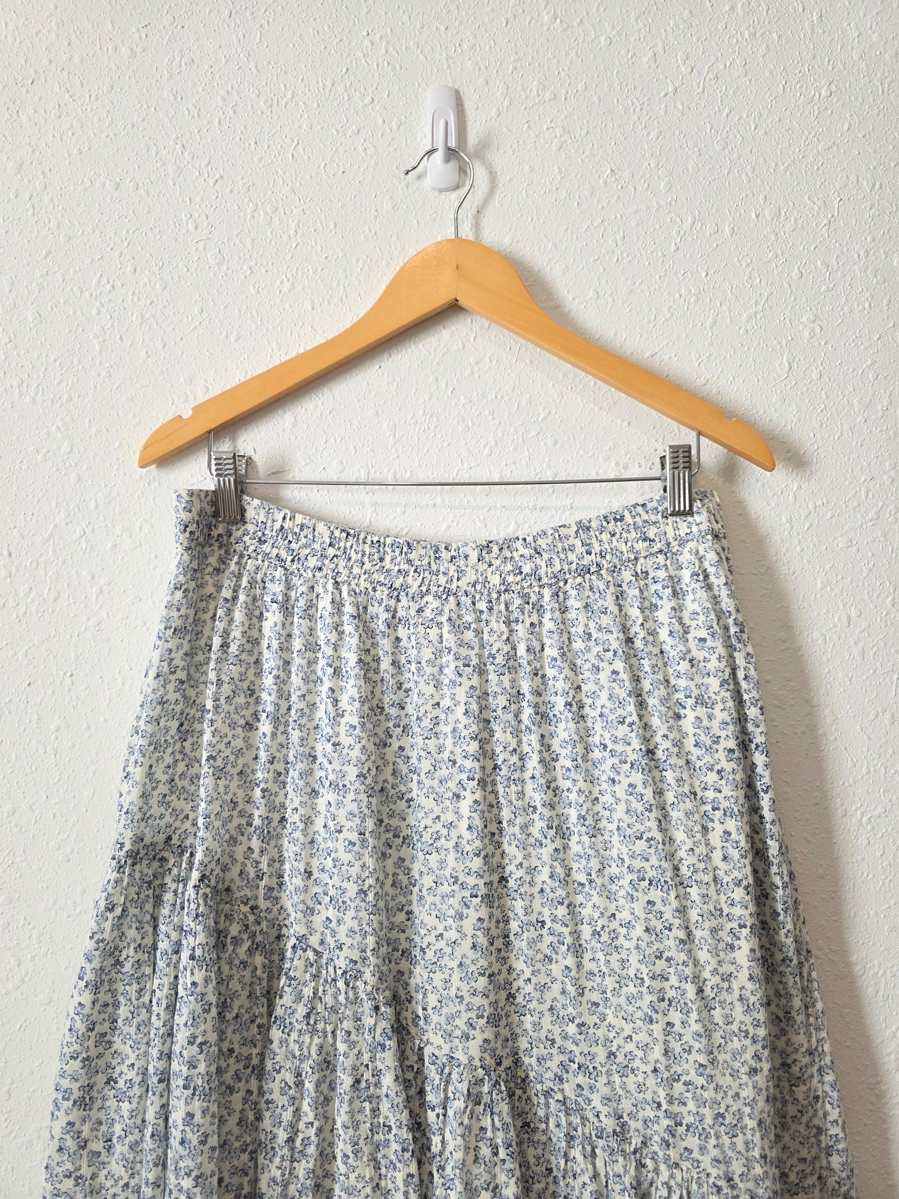 Floral Cotton Midi Skirt (XL)