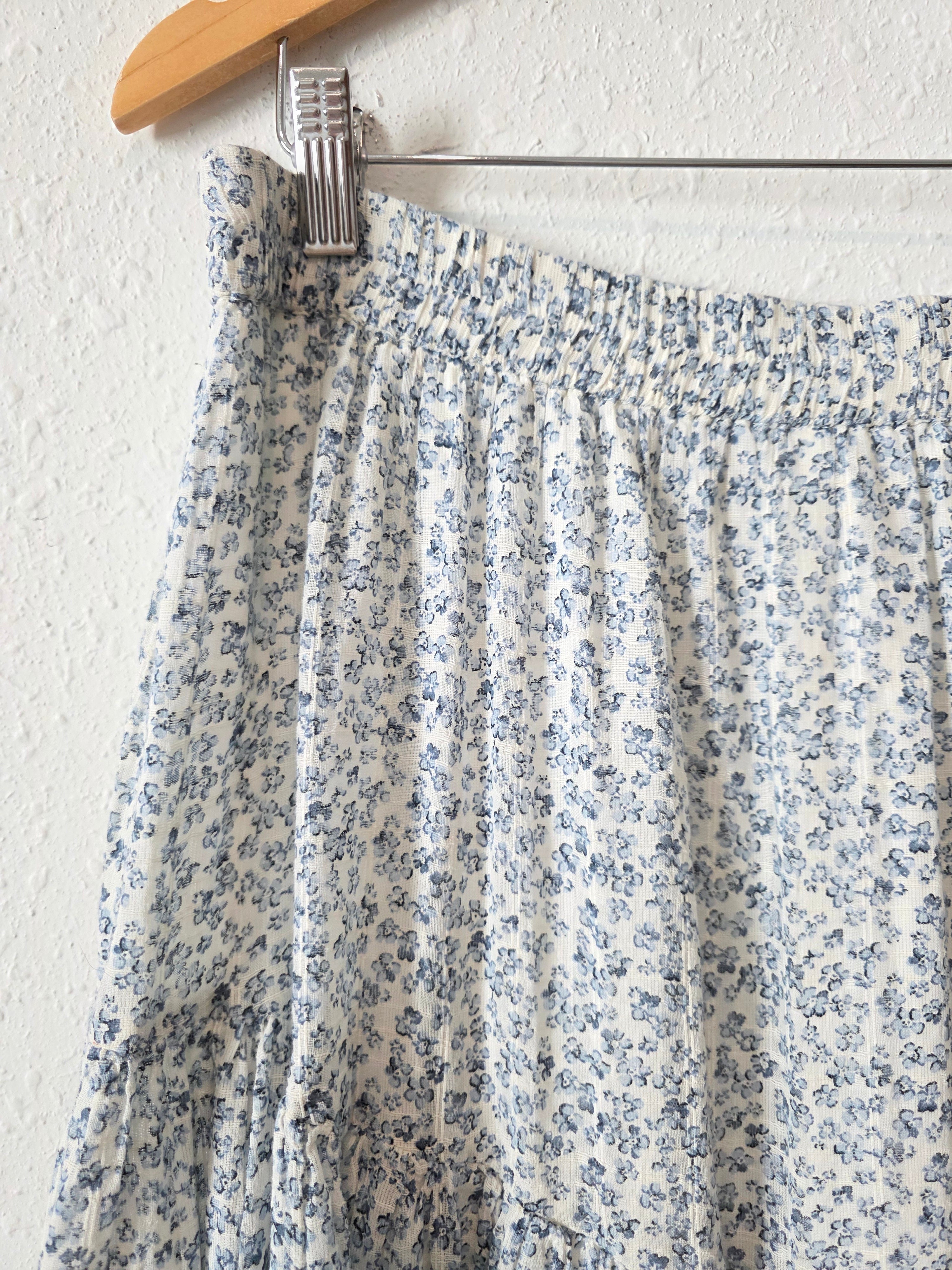 Floral Cotton Midi Skirt (XL)