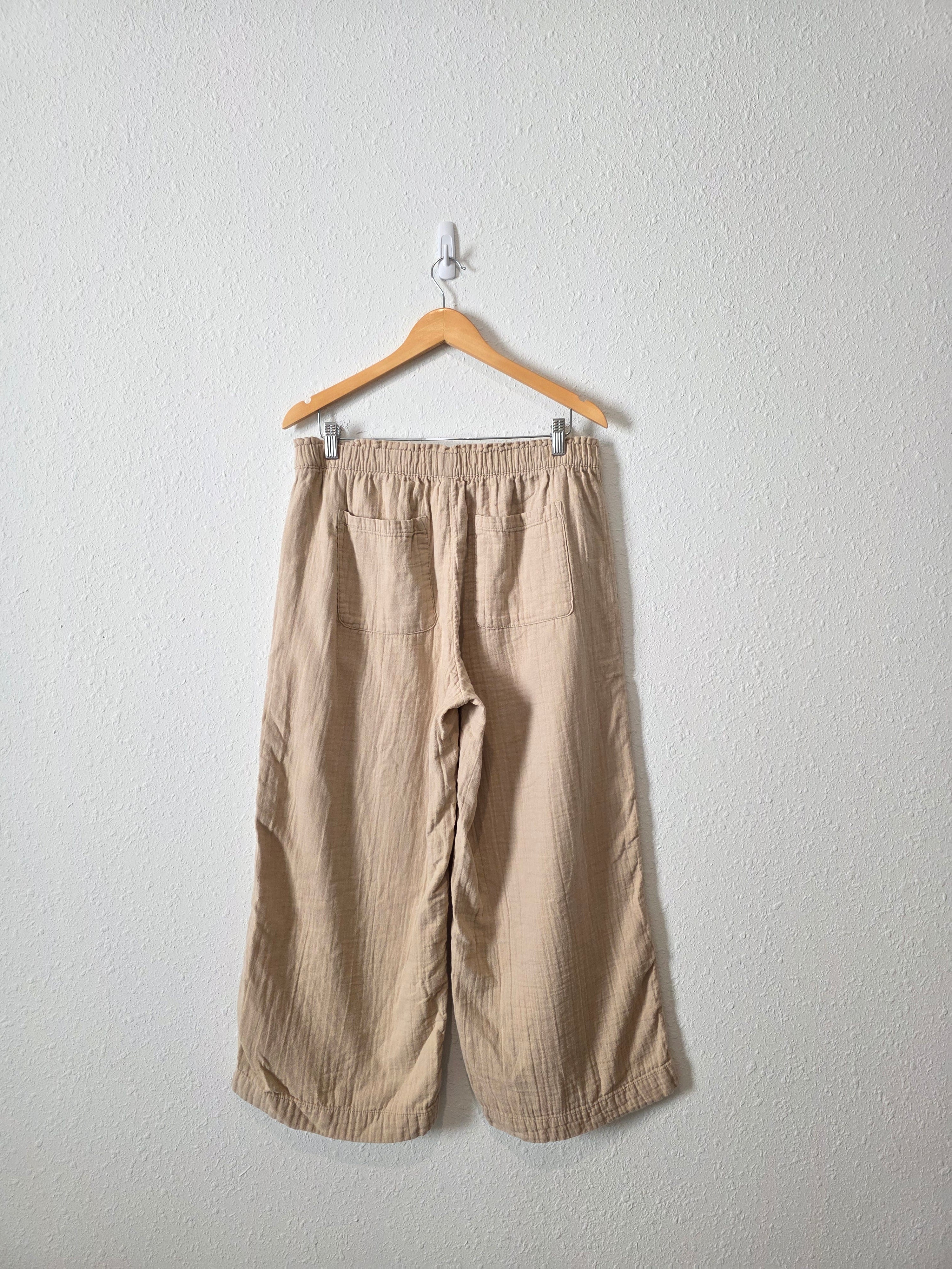 Cotton Gauze Wide Leg Pants (L)