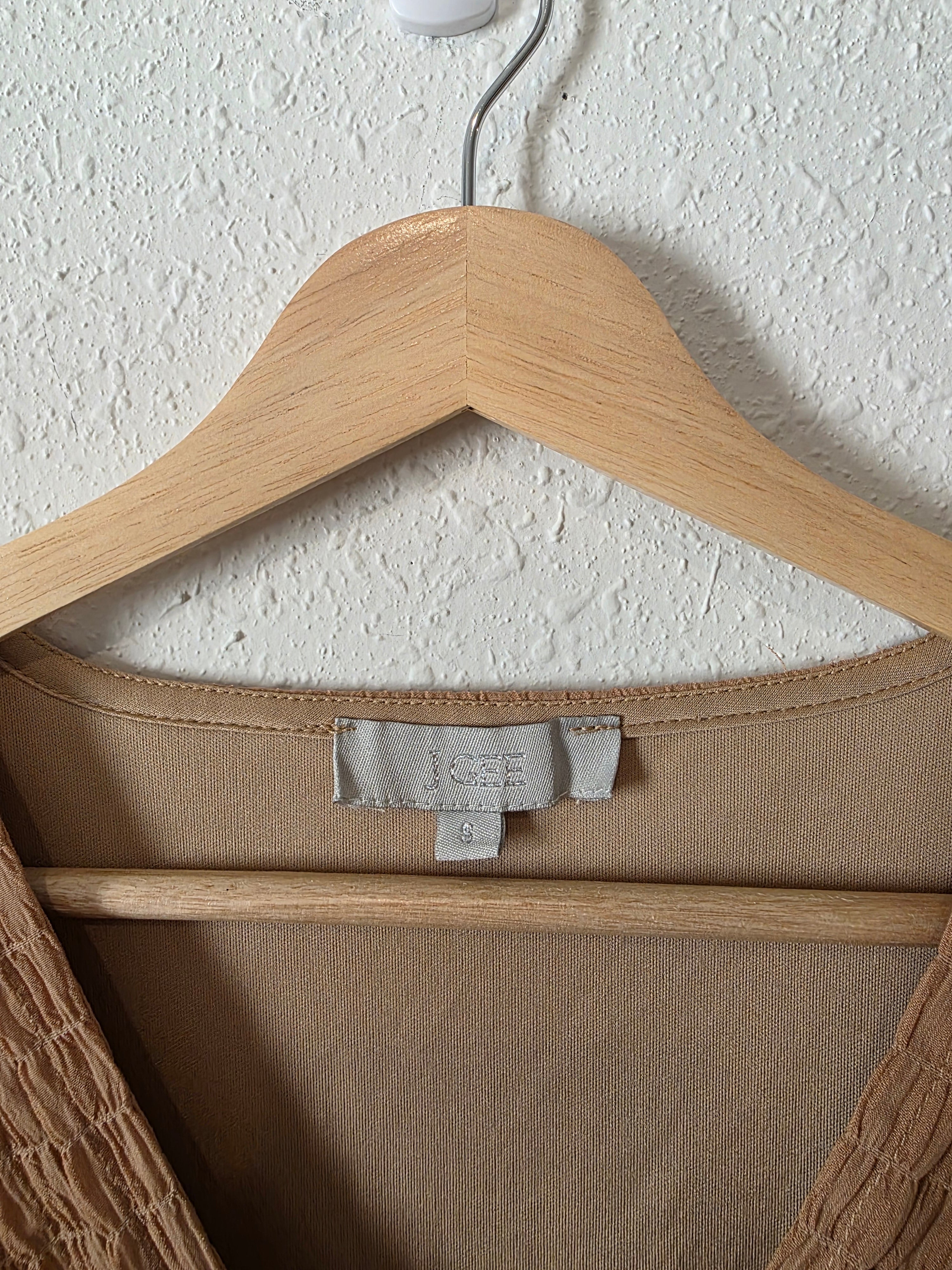 Neutral Smocked Maxi Dress (S)