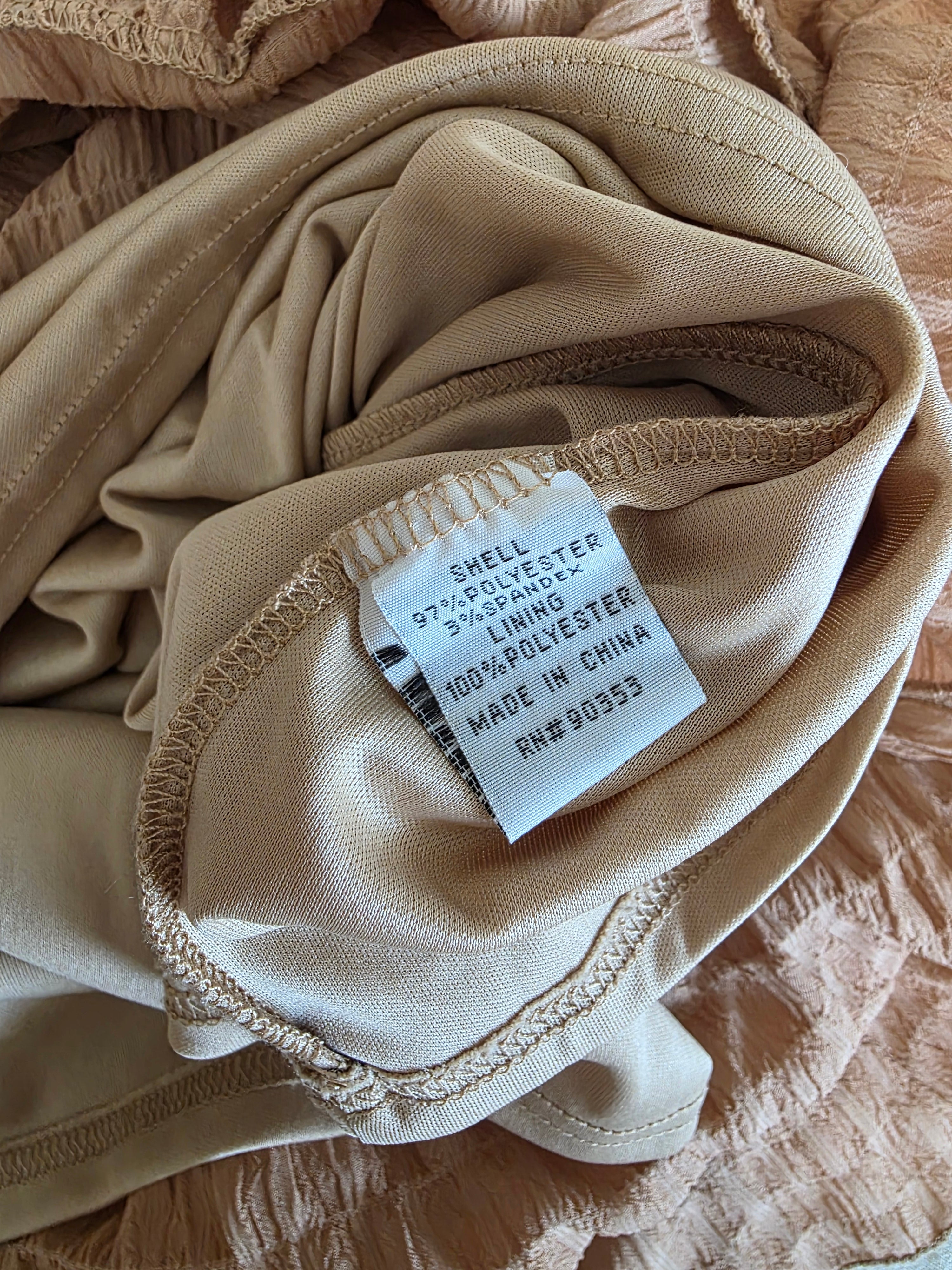 Neutral Smocked Maxi Dress (S)