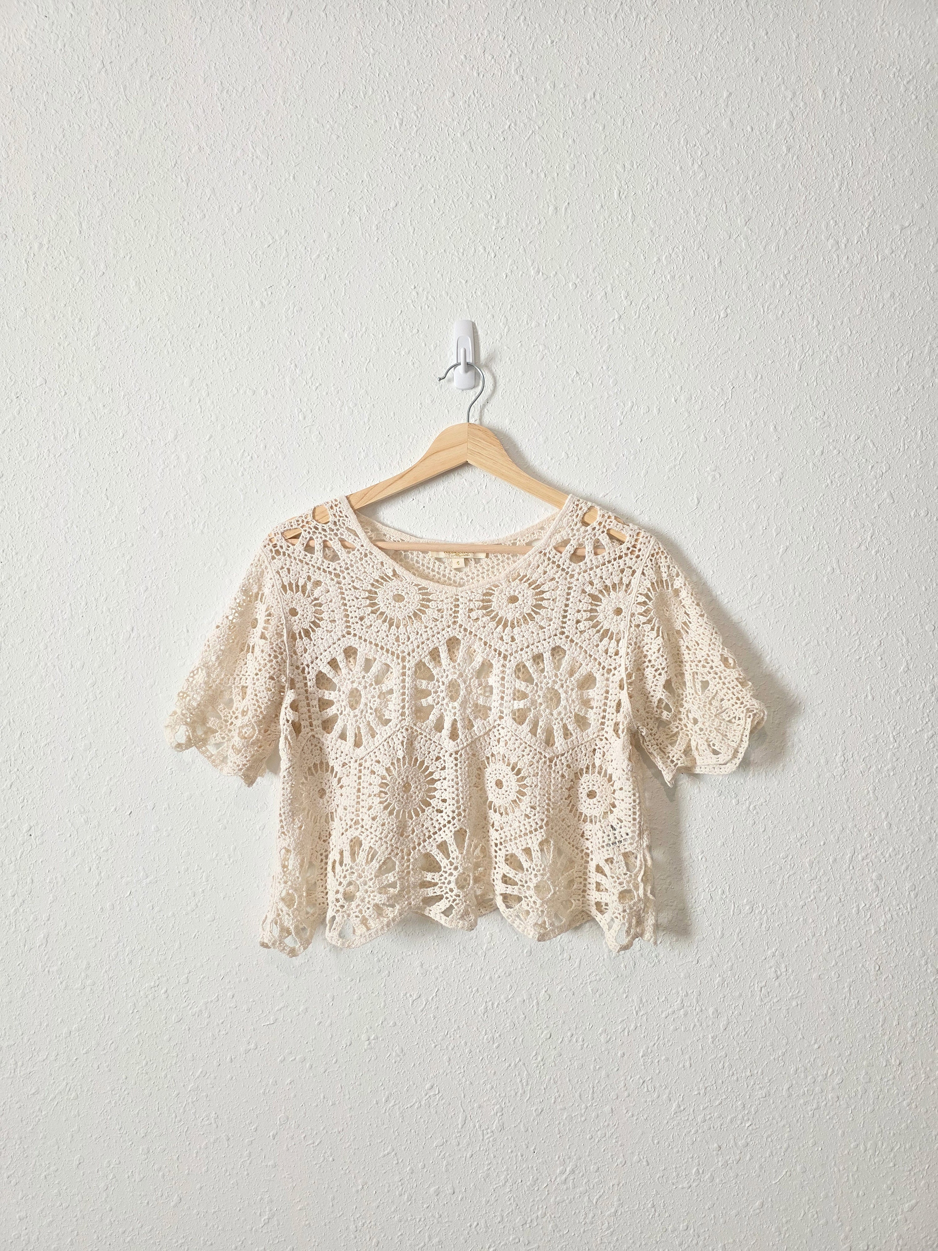 Neutral Crochet Knit Top (S)
