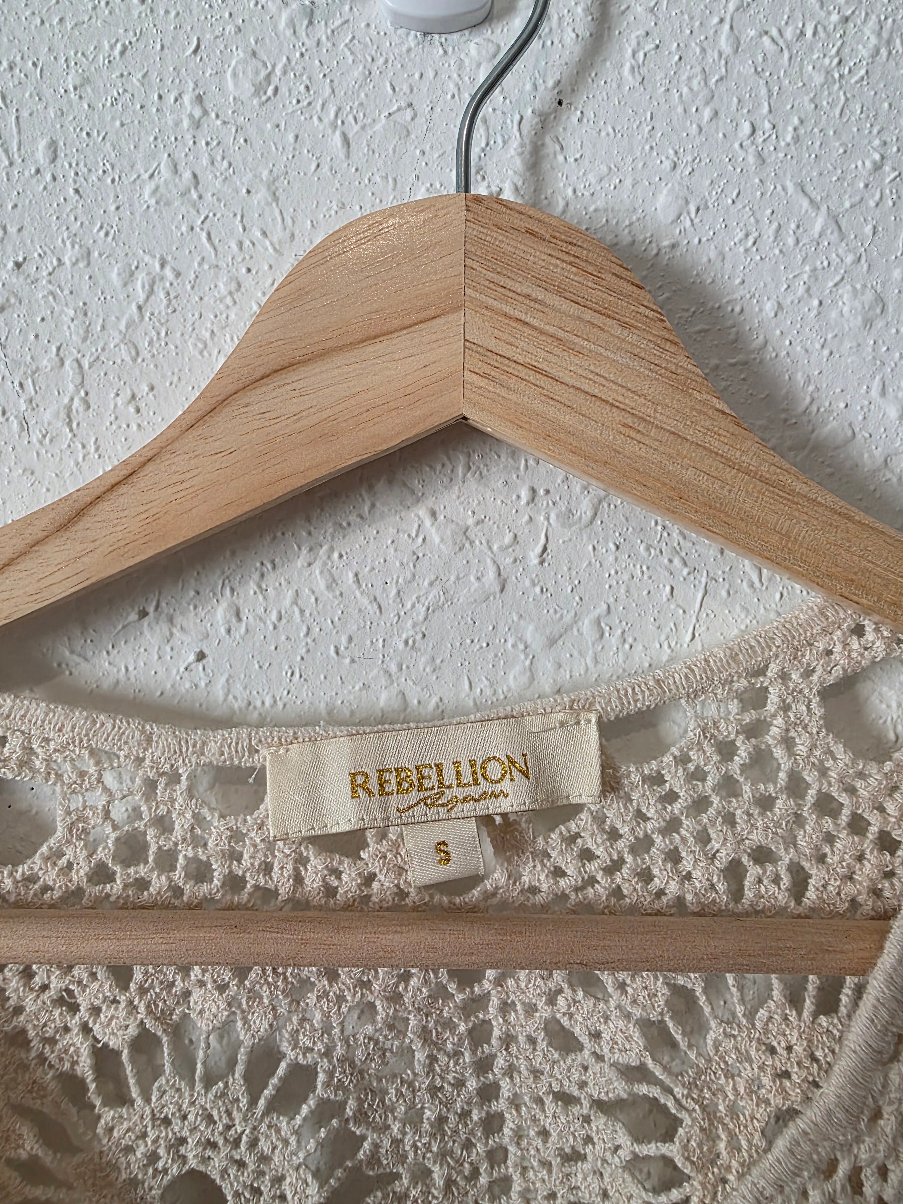 Neutral Crochet Knit Top (S)