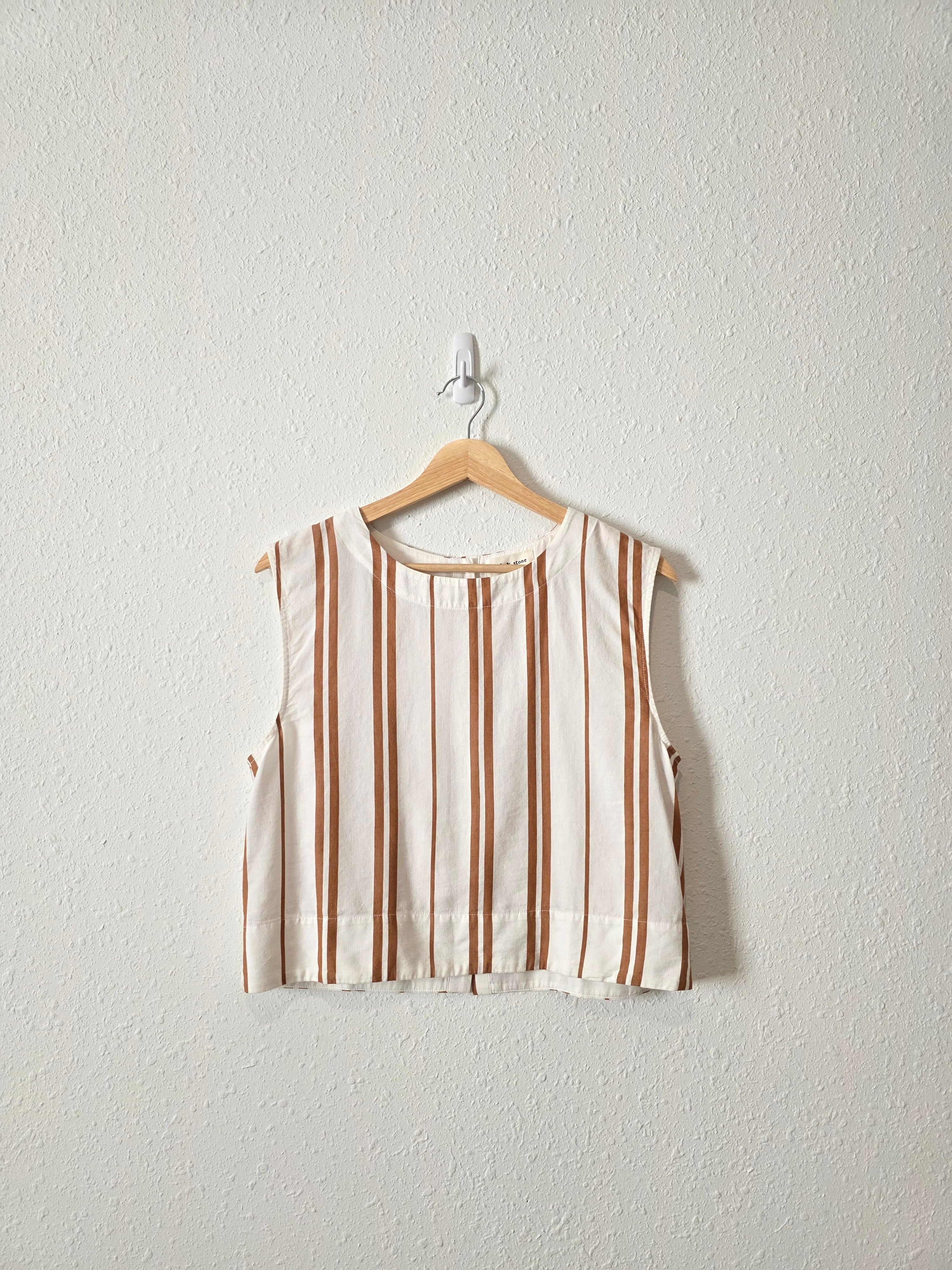 Cloth & Stone Striped Button Back Tank (S)