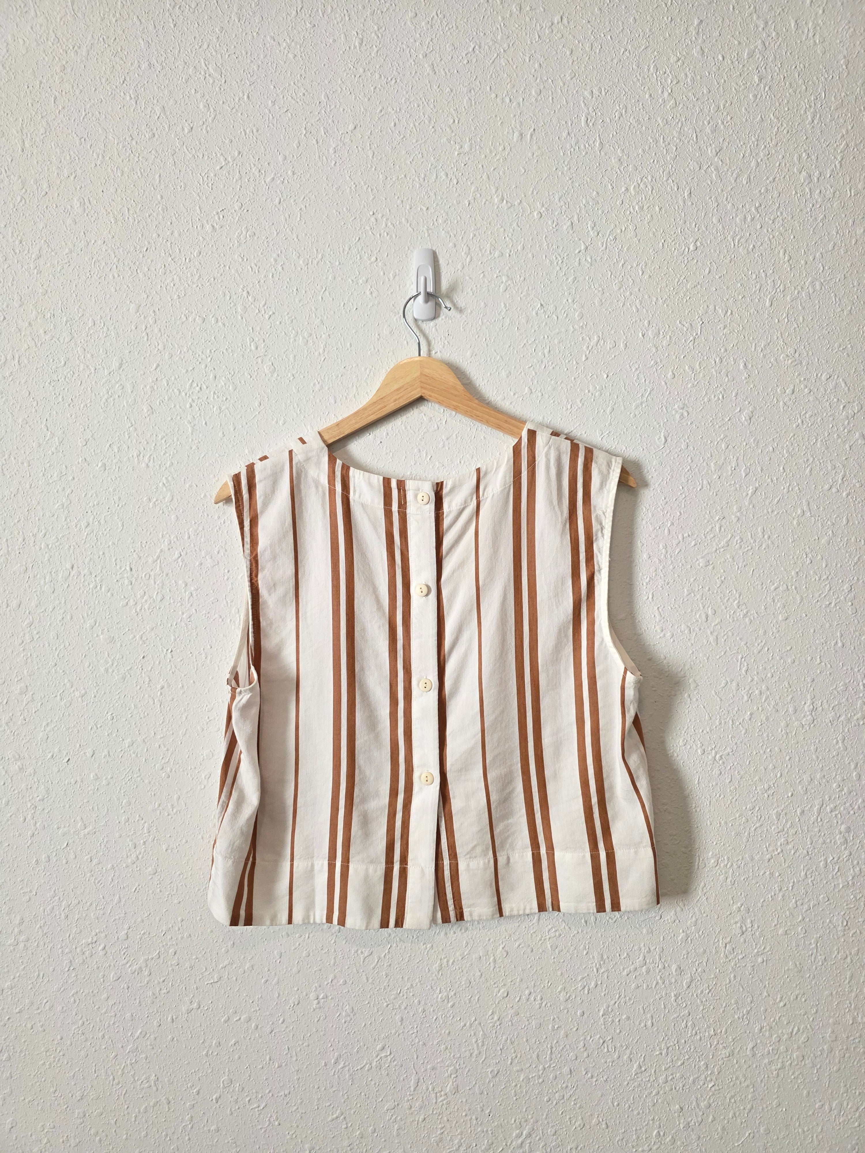 Cloth & Stone Striped Button Back Tank (S)