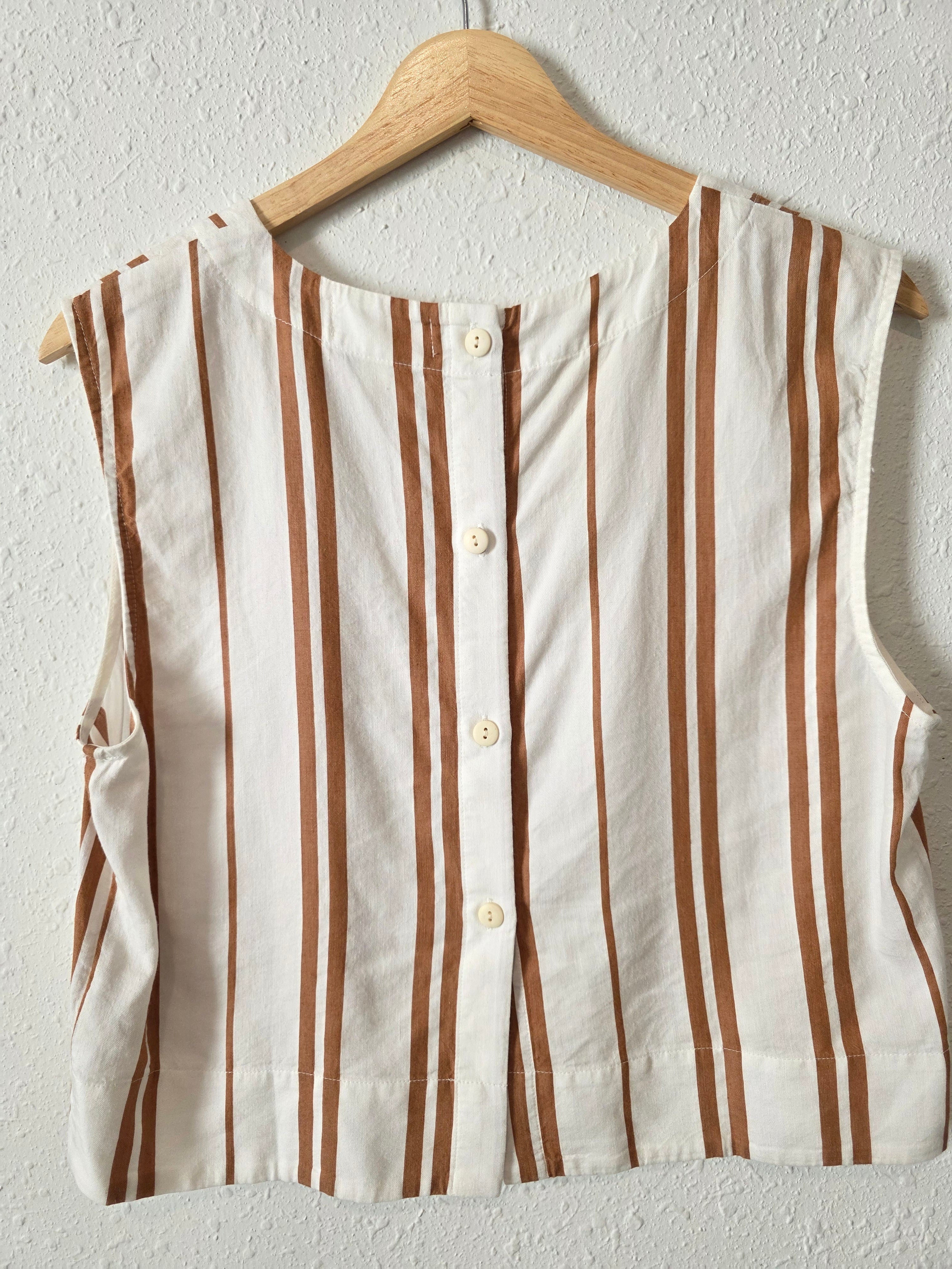 Cloth & Stone Striped Button Back Tank (S)