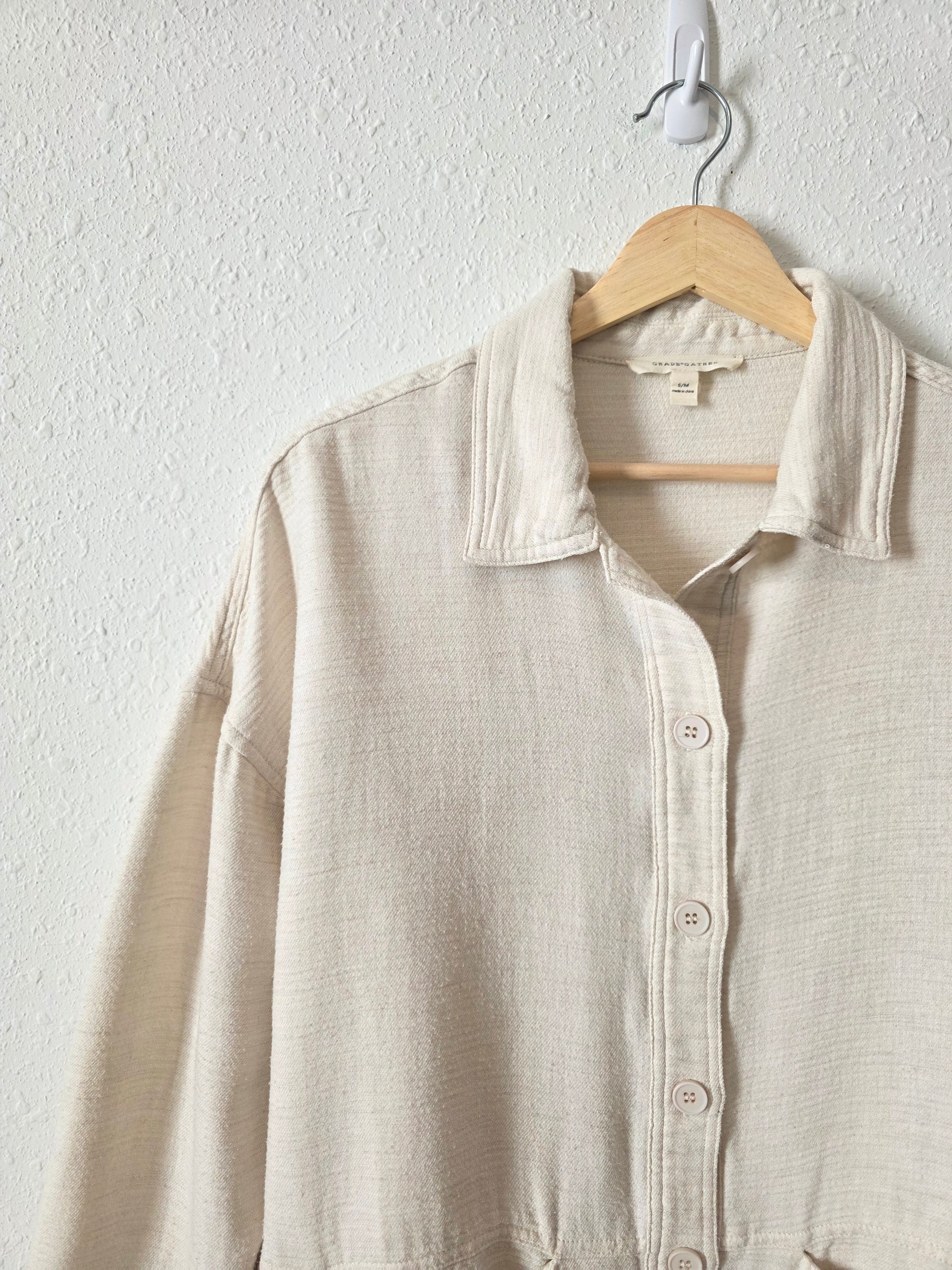 Grade & Gather Oat Button Up Jacket (S/M)