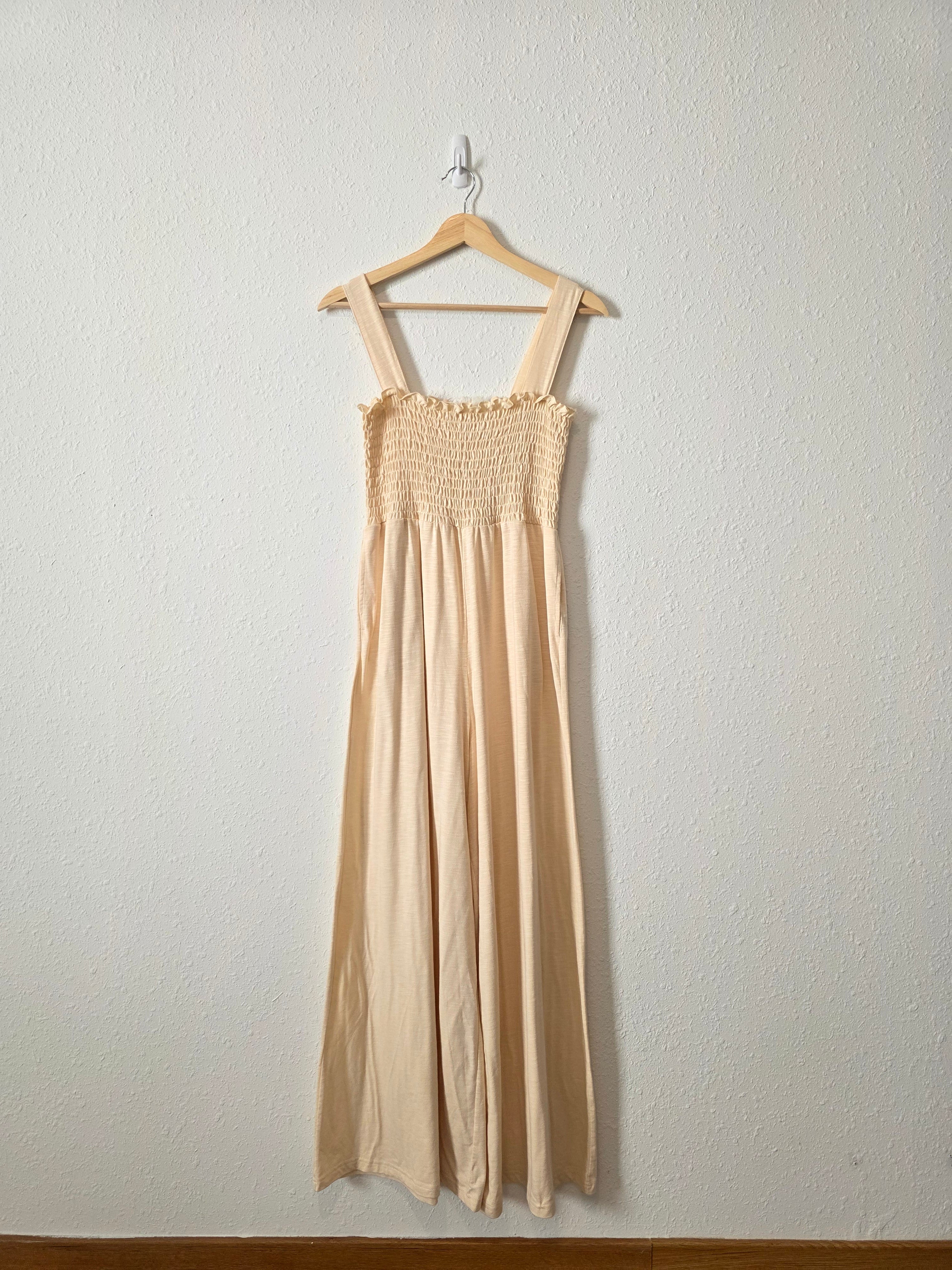 Roxy Smocked Wide Leg Jumpsuit (M)