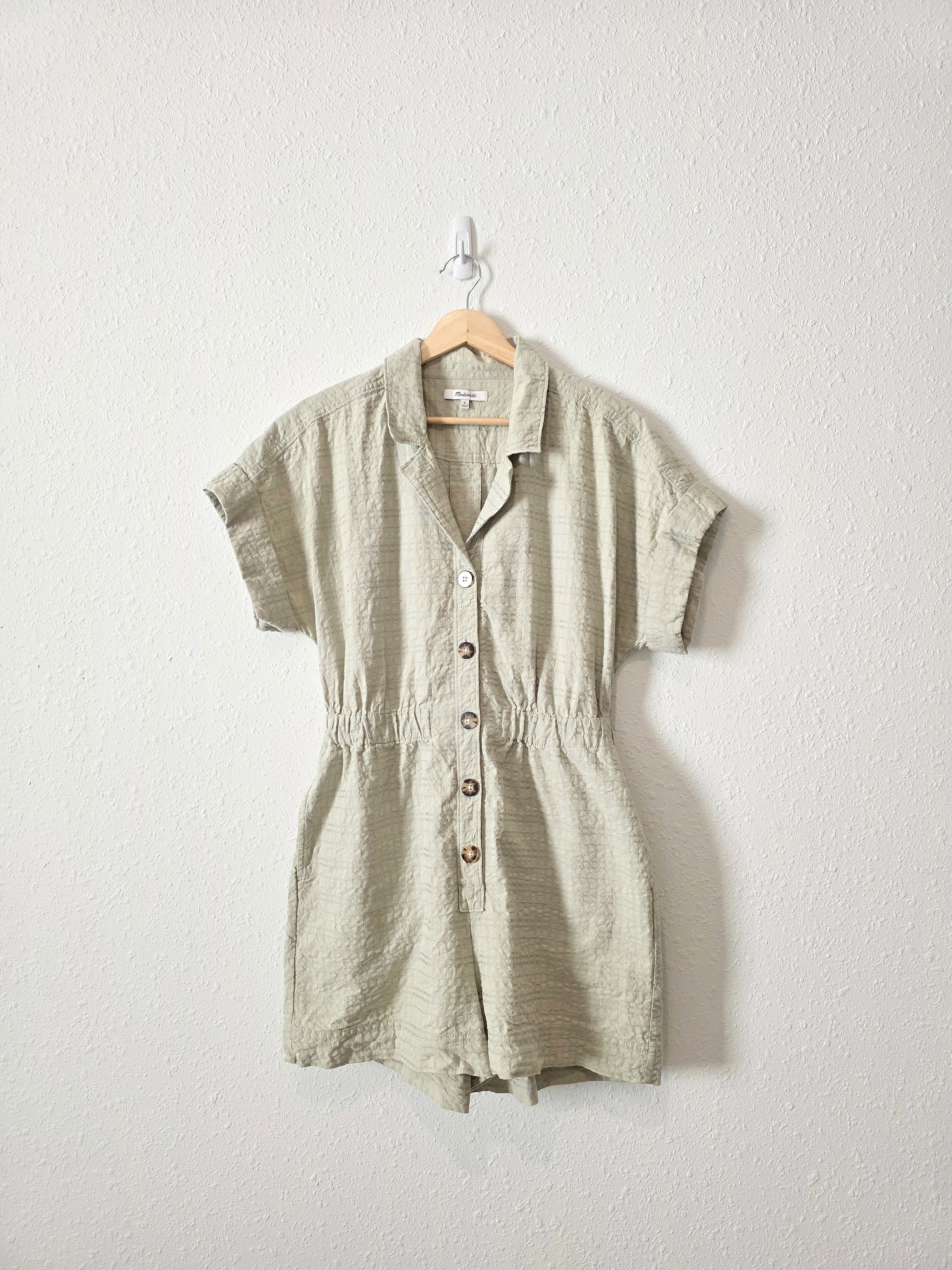 Madewell Green Textured Romper (M)