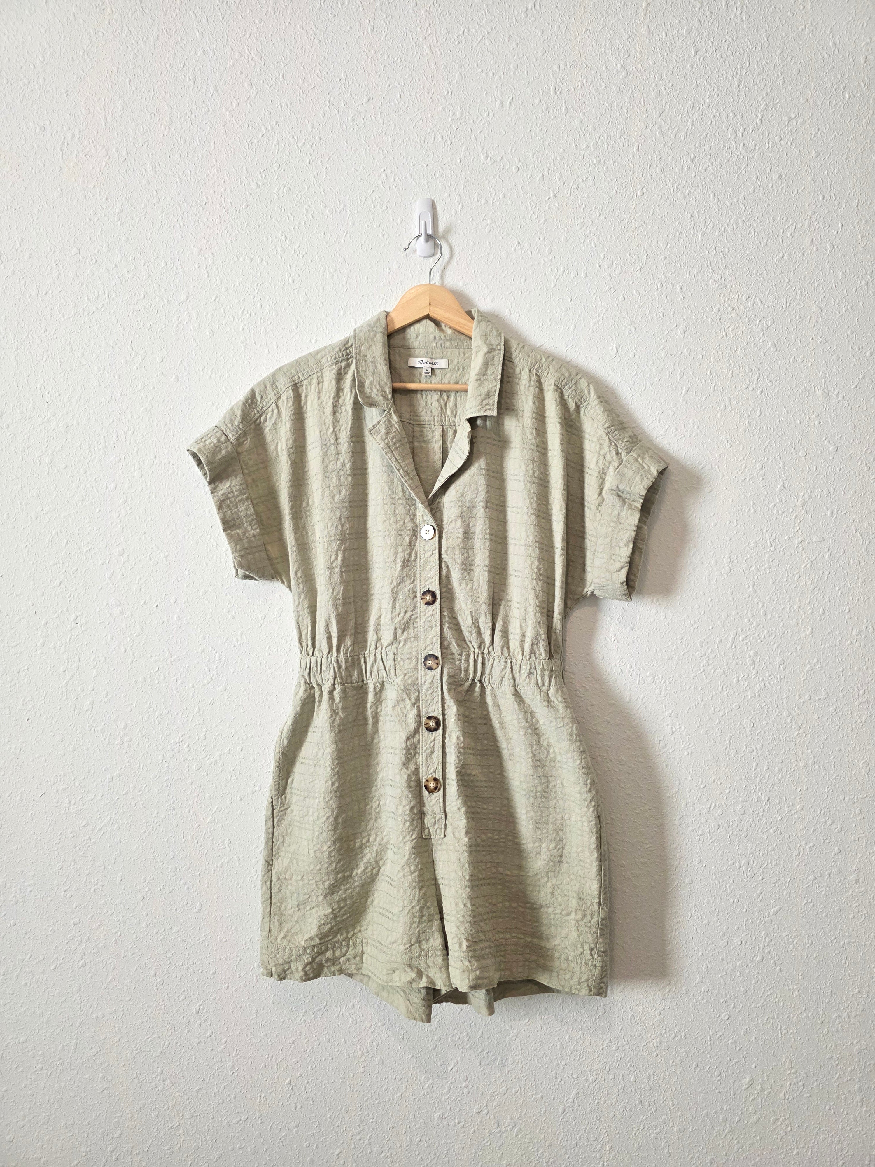Madewell Green Textured Romper (M)