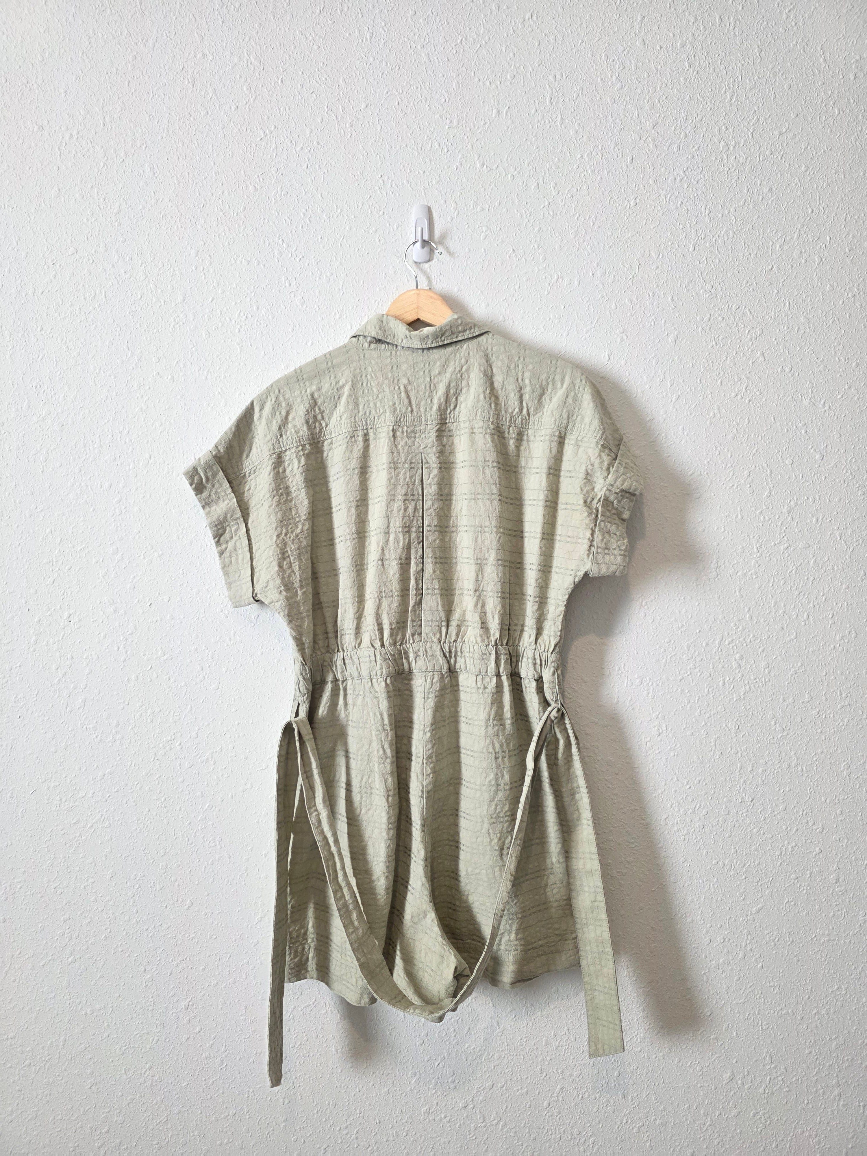 Madewell Green Textured Romper (M)