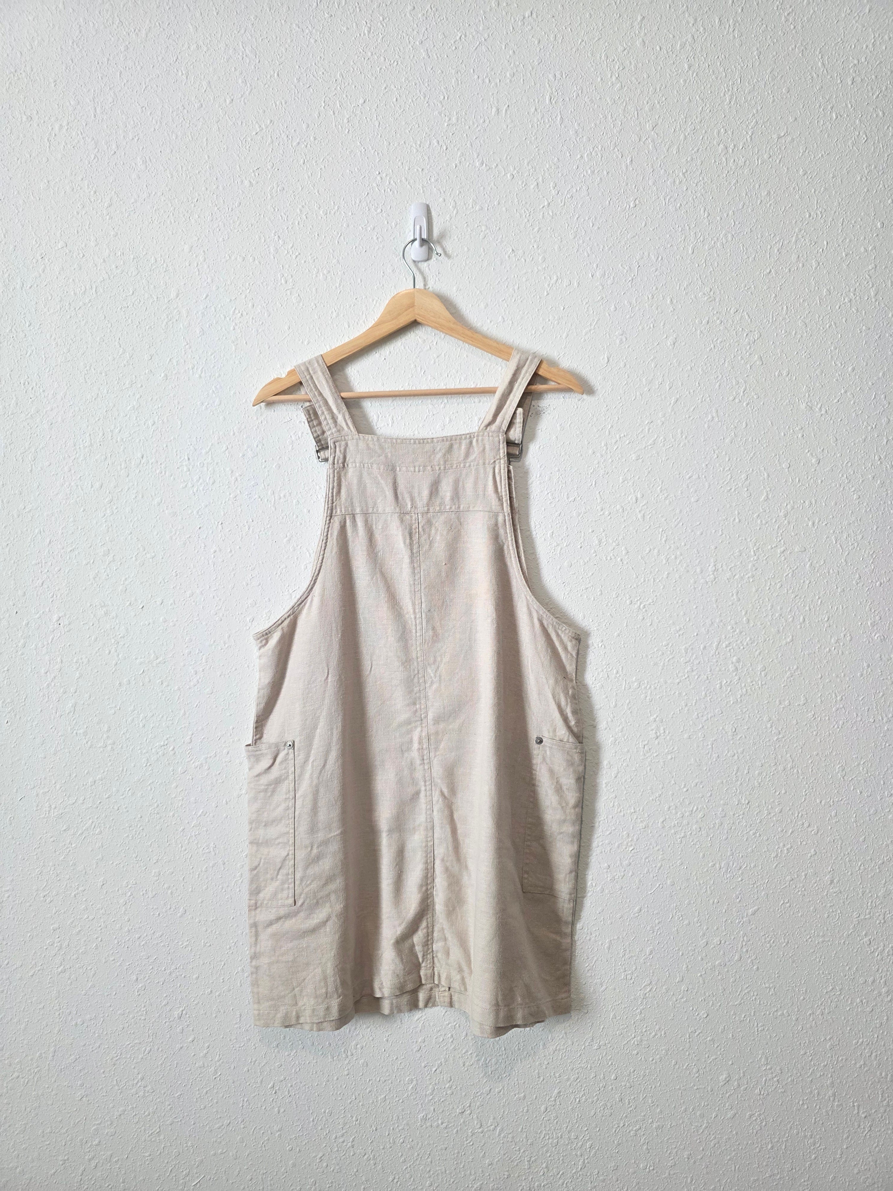 Vintage Linen Cotton Overall Dress (S)