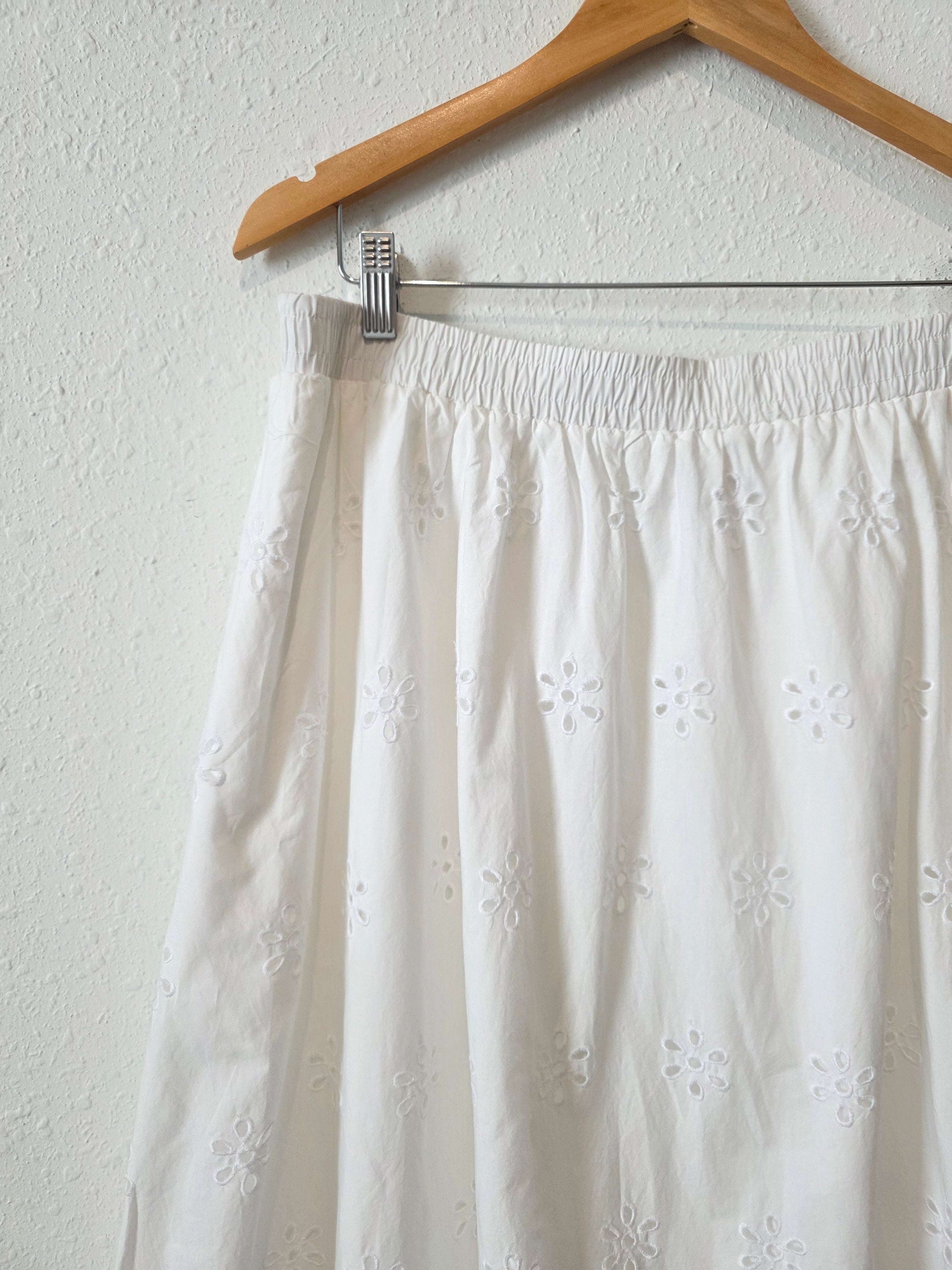 Floral Cotton Maxi Skirt (XL)