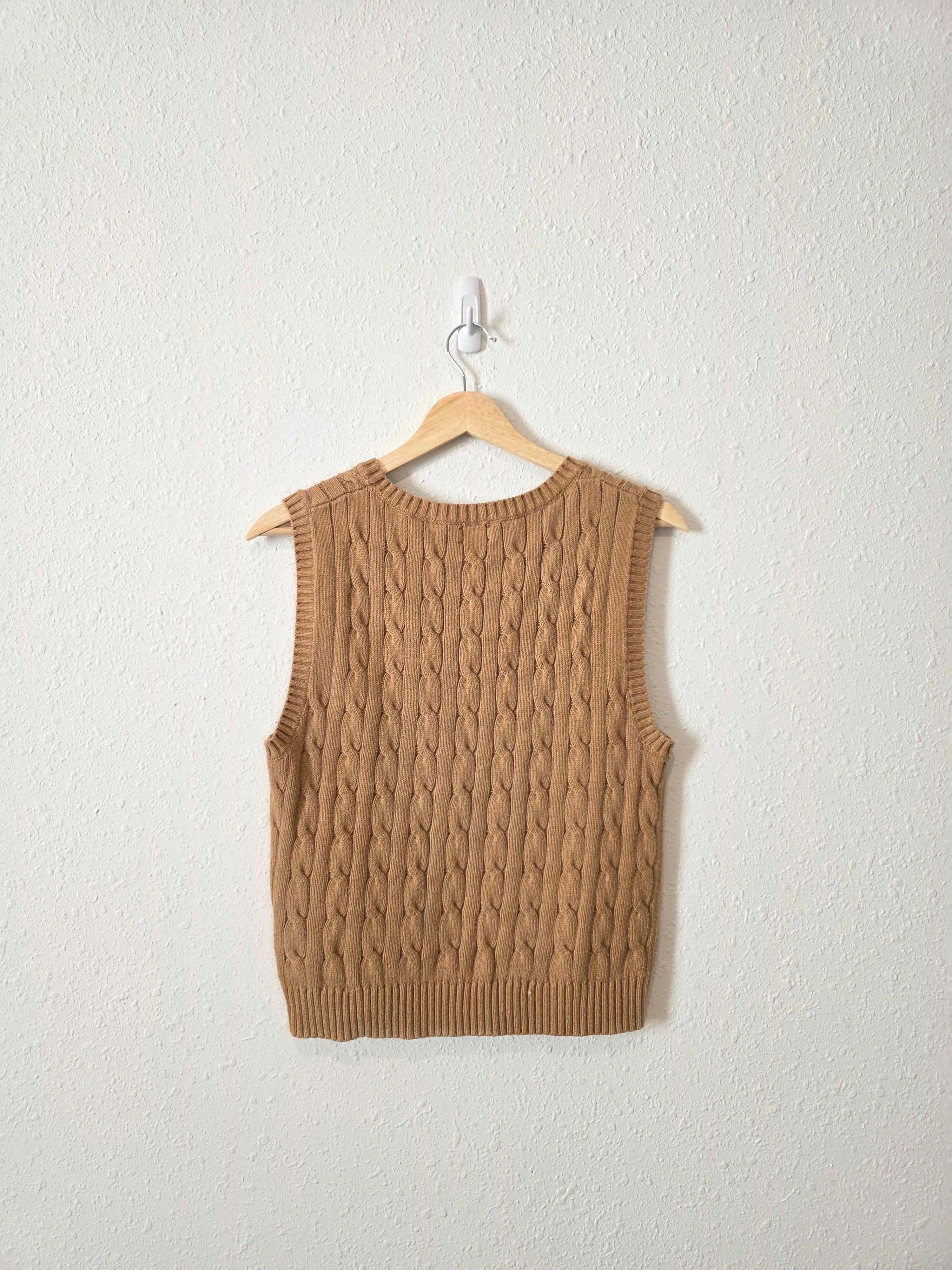 J.Crew Brown Cable Knit Vest (S)