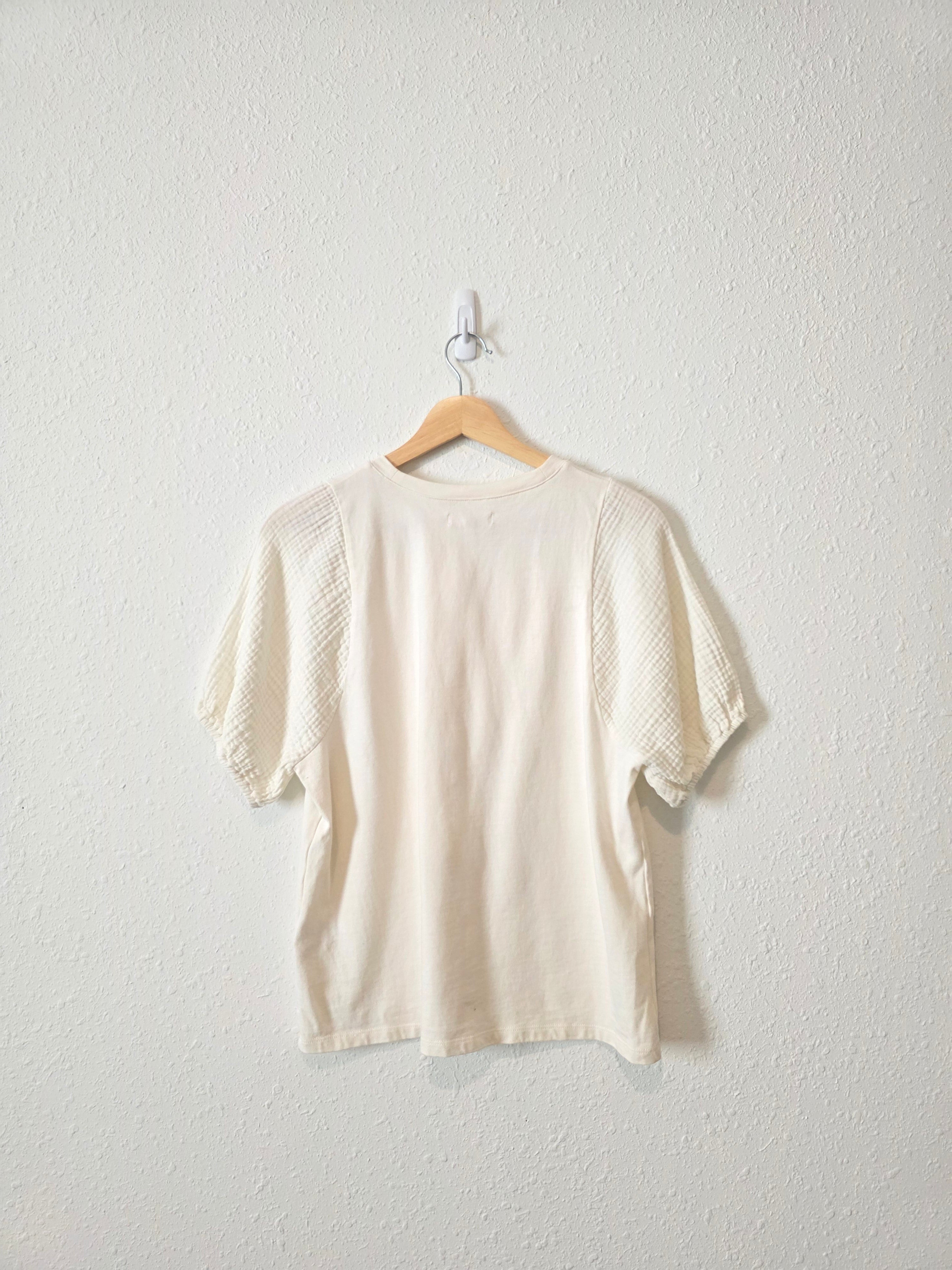 Madewell Gauze Sleeve Cotton Tee (S)